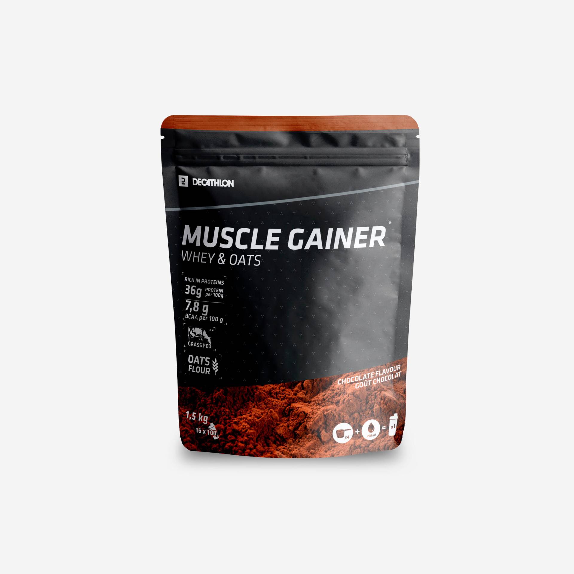 Muscle Gainer Whey & Hafer Schokolade 1.5 kg Muscle Gainer Whey & Hafer Schokolade 1.5 kg von Domyos