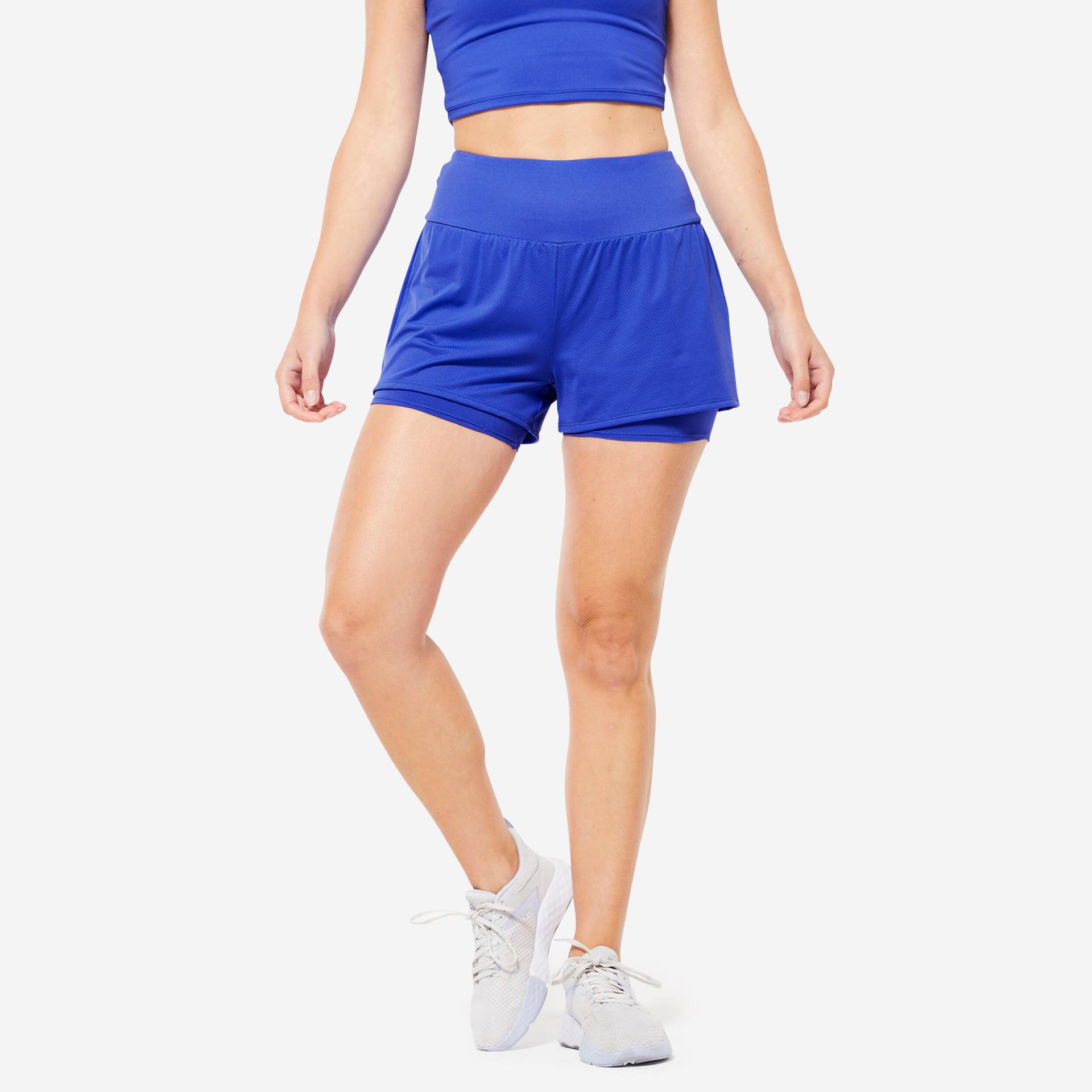 Shorts 2-in-1 kurz - FTS 120 blau von Domyos