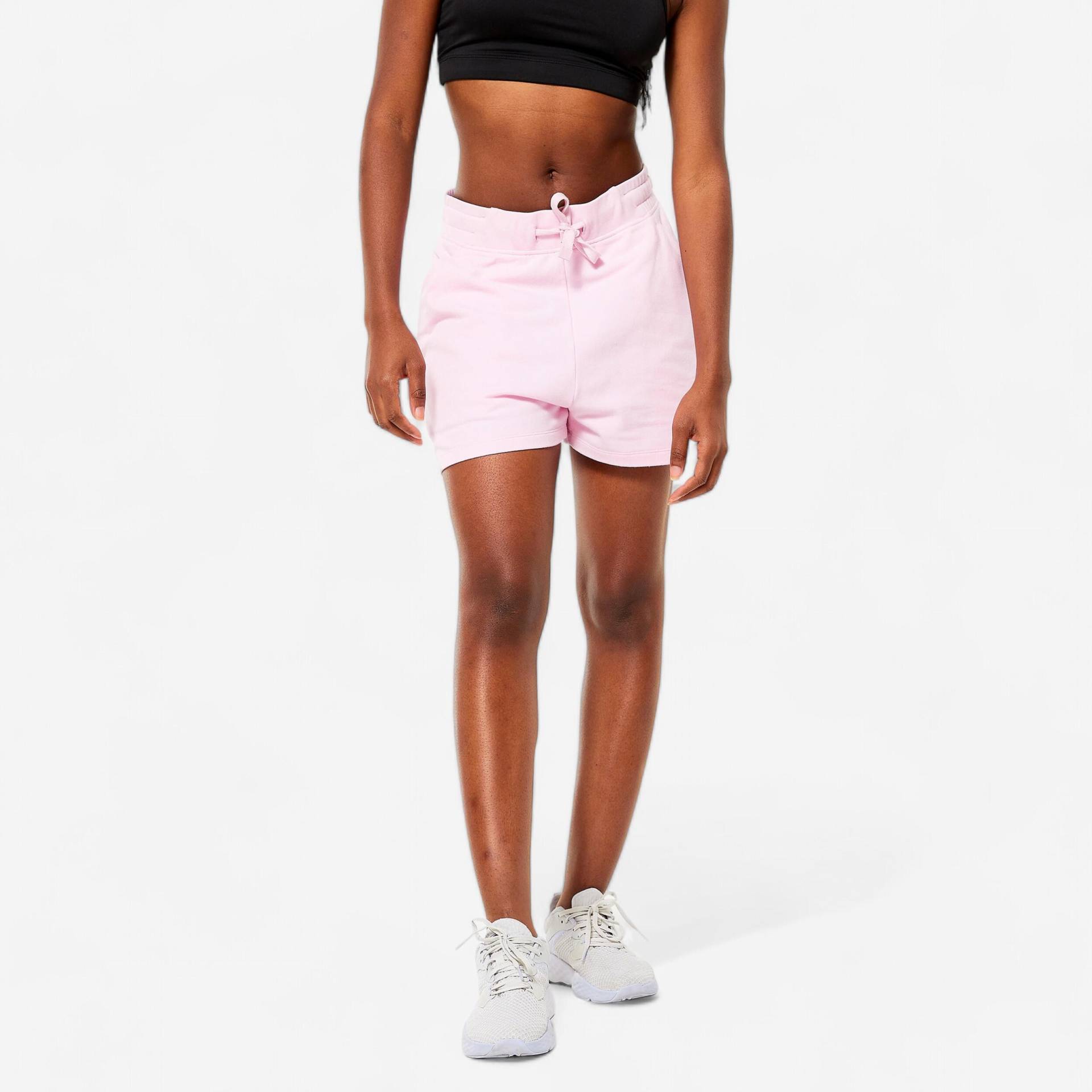 Shorts Damen Baumwolle mit Tasche - 520 hellrosa von Domyos