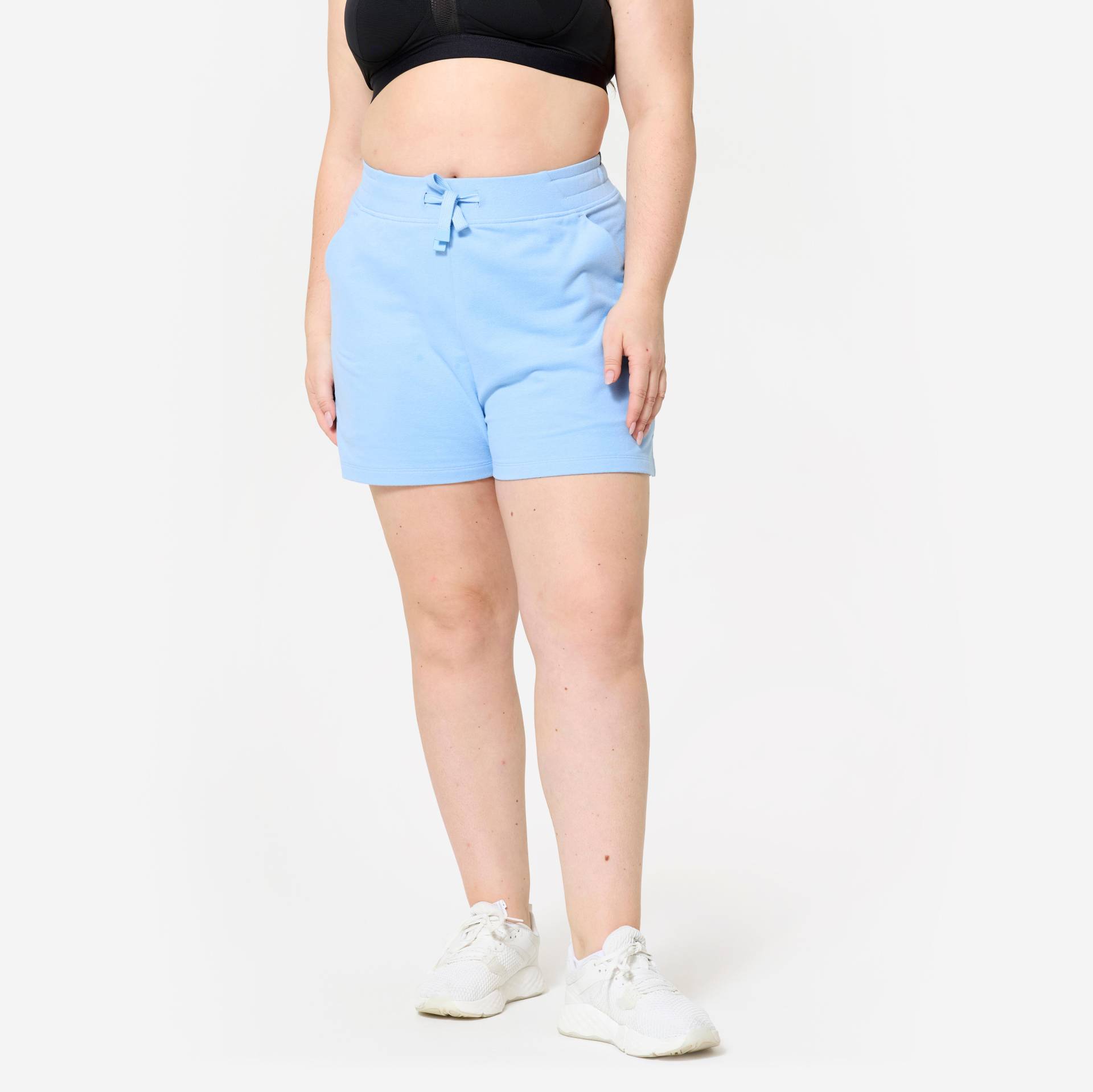 Shorts Damen mit Tasche - blau von Domyos