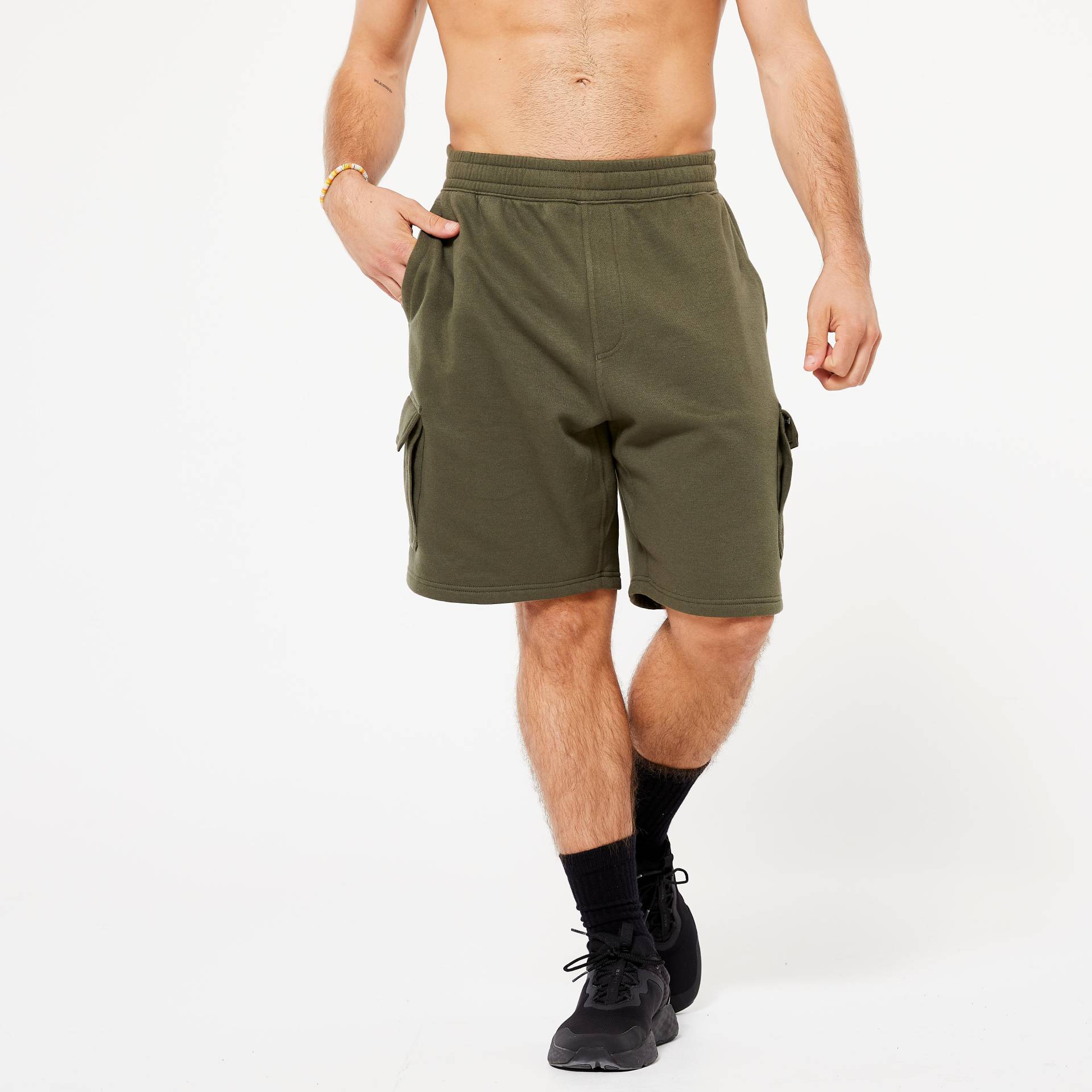 Shorts Herren Cargo Baumwolle - khaki von Domyos