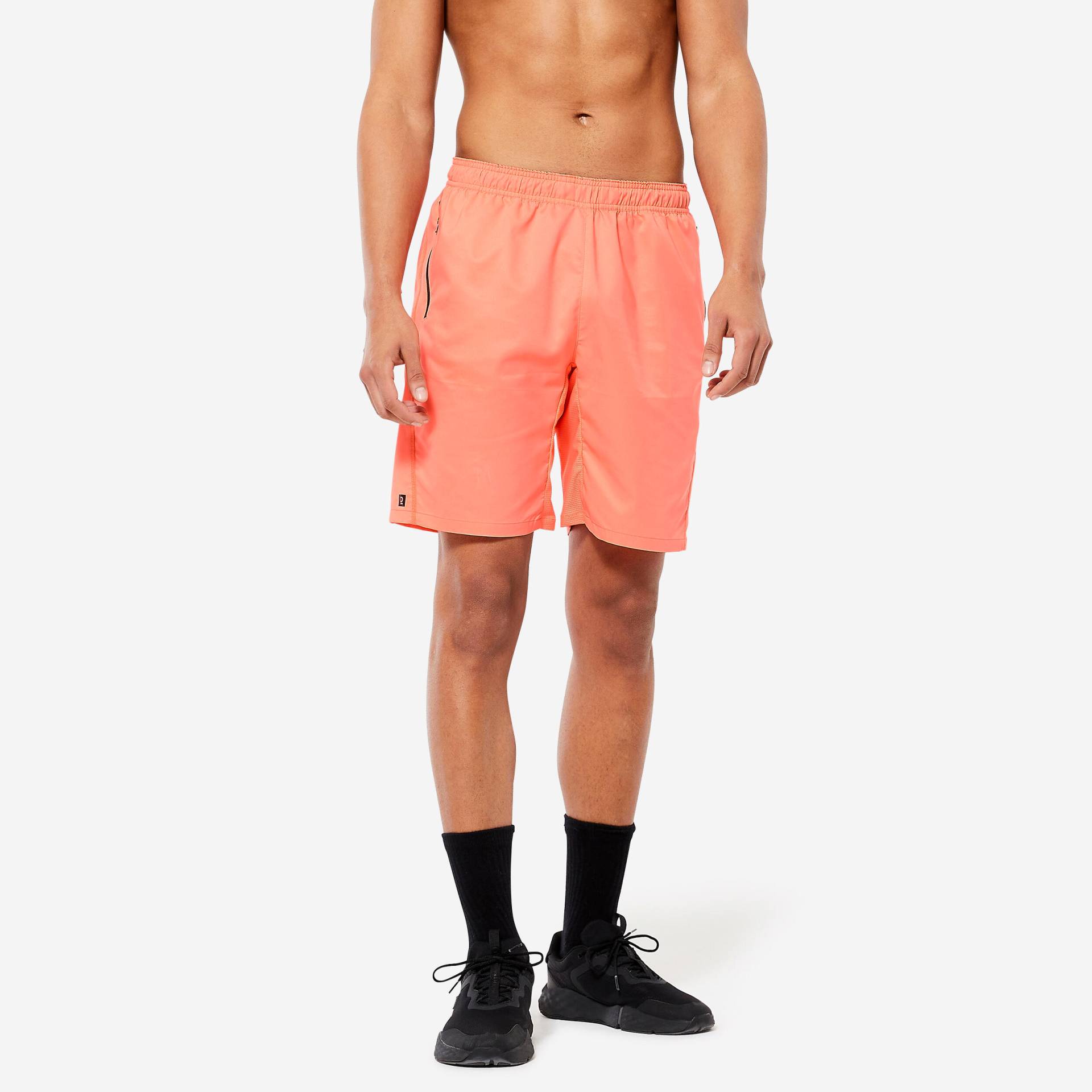 Shorts Herren Reissverschlusstaschen - Essential orange von Domyos