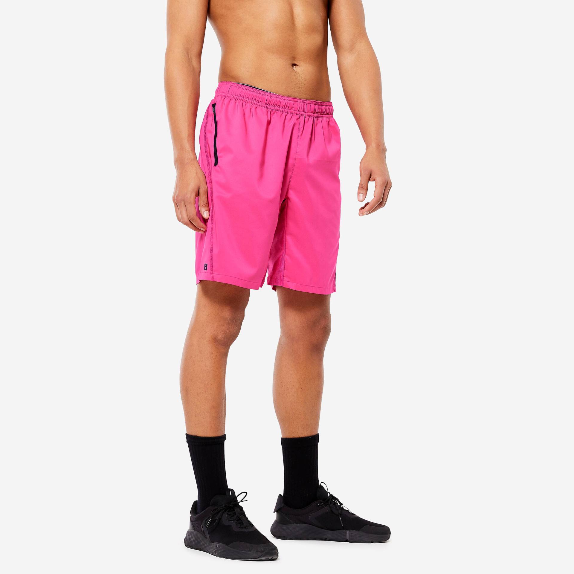 Shorts Herren Reissverschlusstaschen - Essential rosa von Domyos