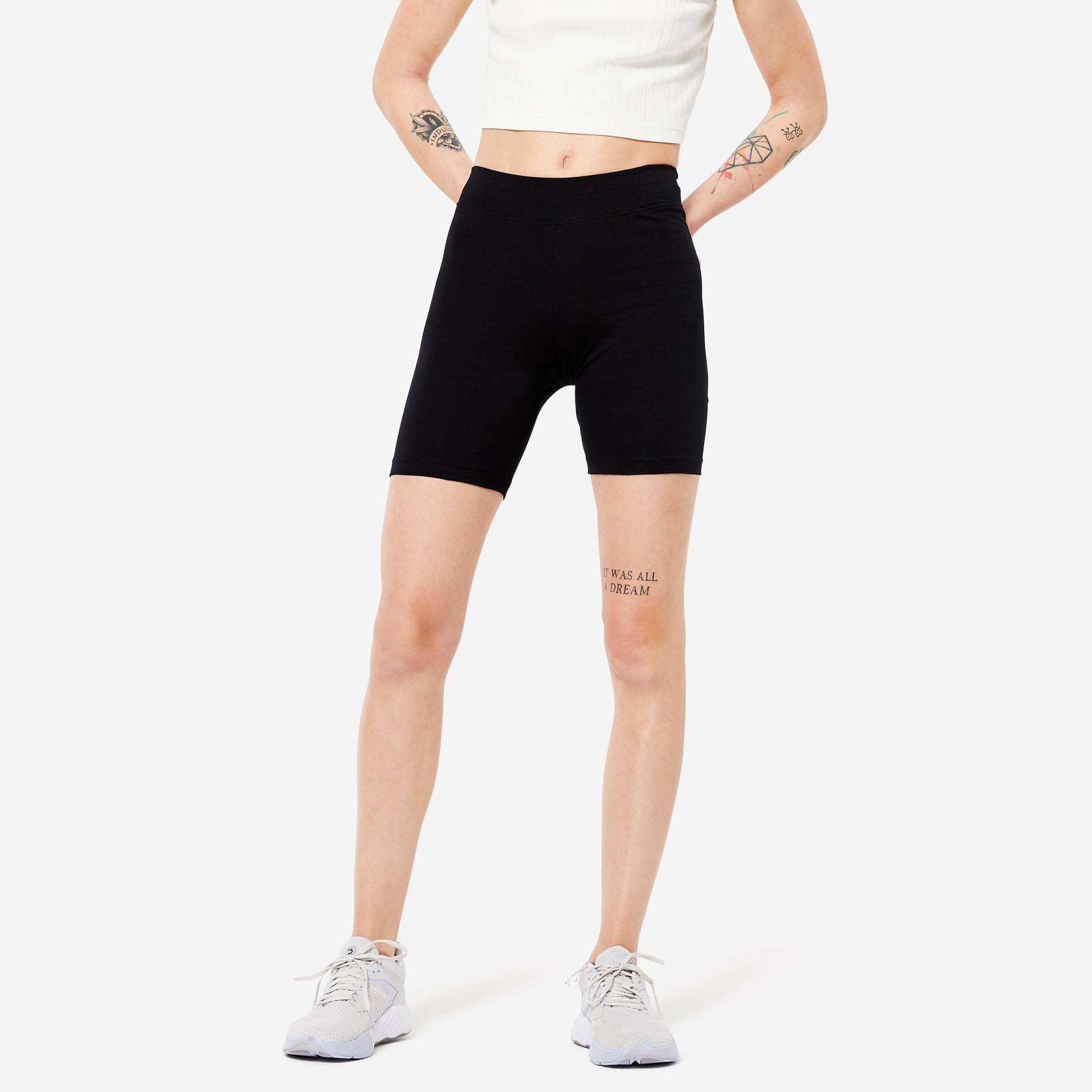 Shorts Radlerhose Damen - schwarz von Domyos