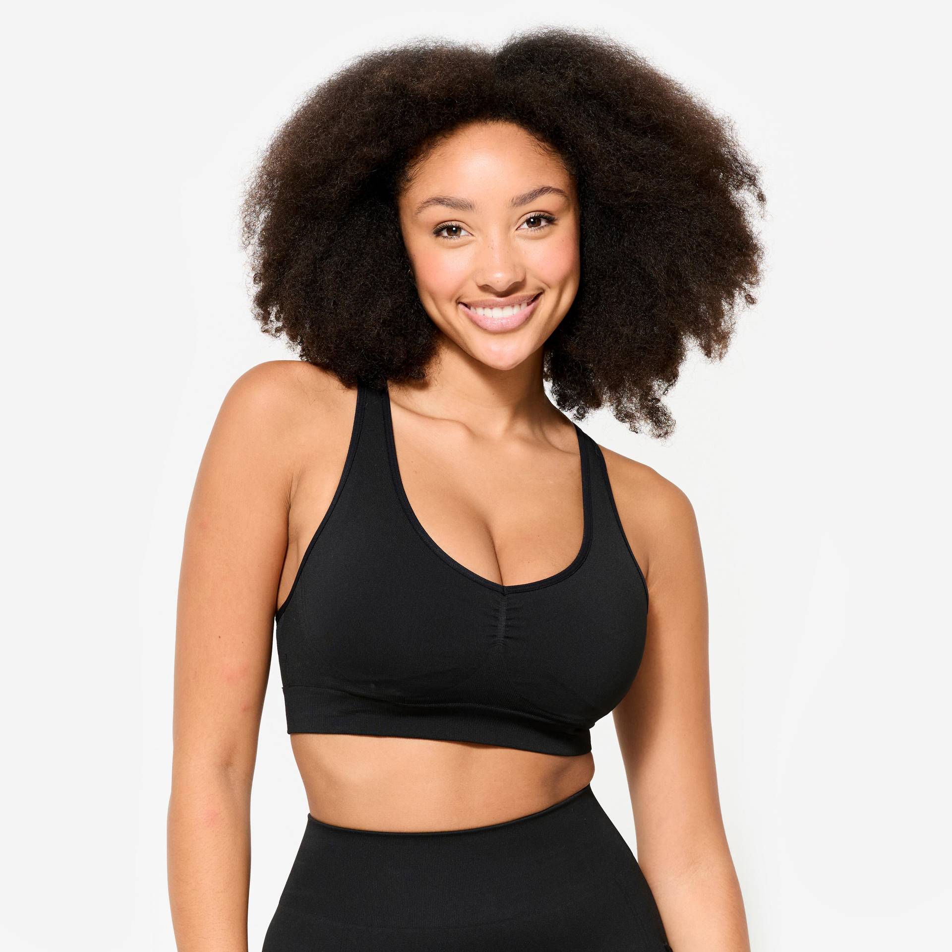 Sport-BH Damen leichter Halt gekreuzte Träger - schwarz Sport-BH Damen leichter Halt gekreuzte Träger - schwarz von Decathlon