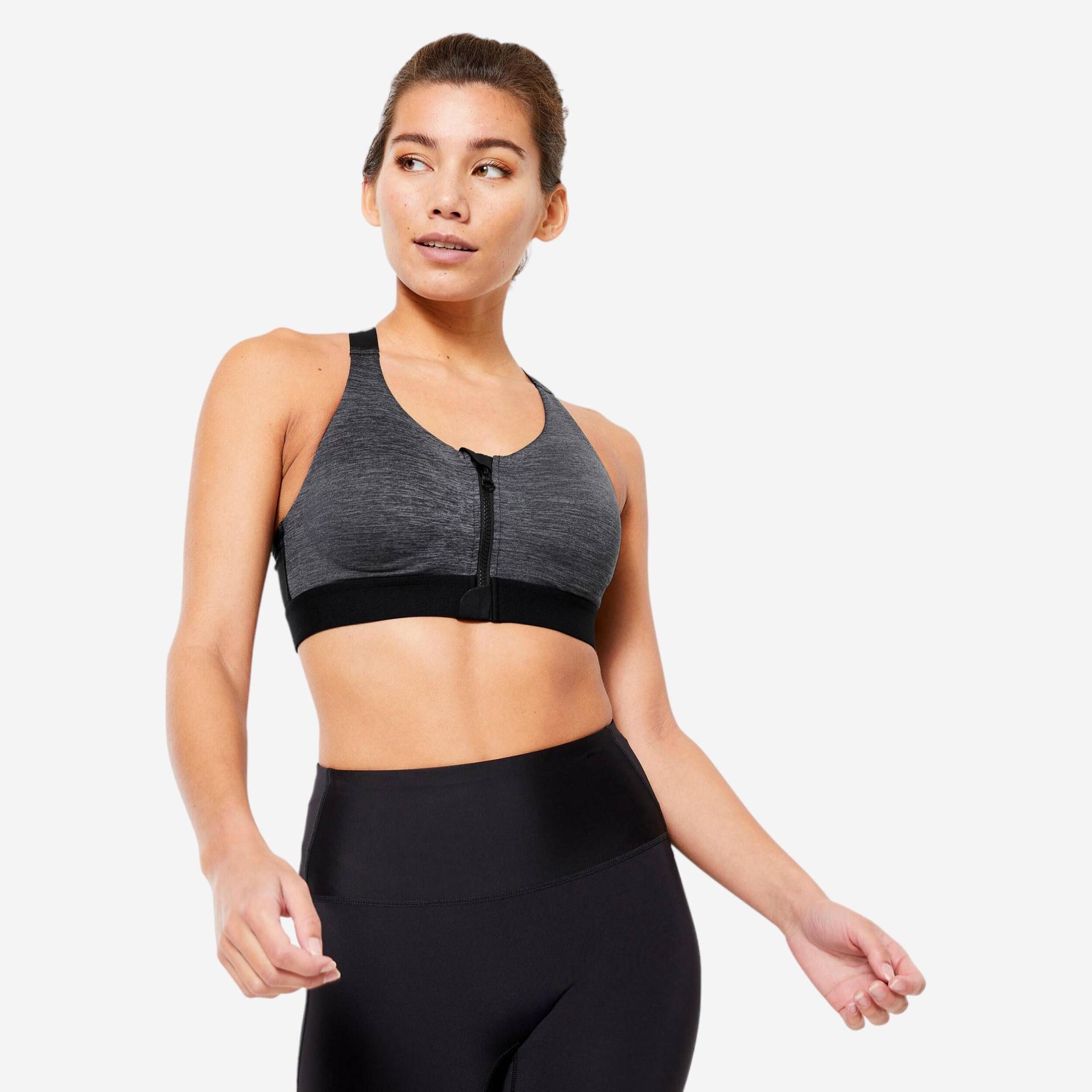 Sport-BH starker Halt - schwarz/grau Sport-BH starker Halt - schwarz/grau von Decathlon