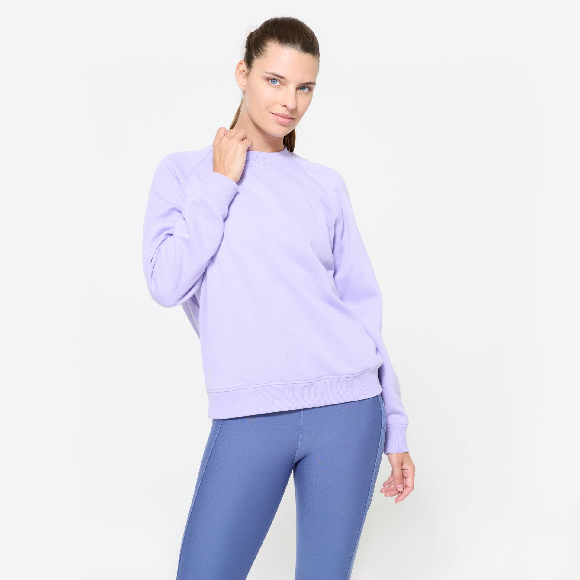 Sweatshirt Damen Baumwollgewebe - lavendel von Domyos