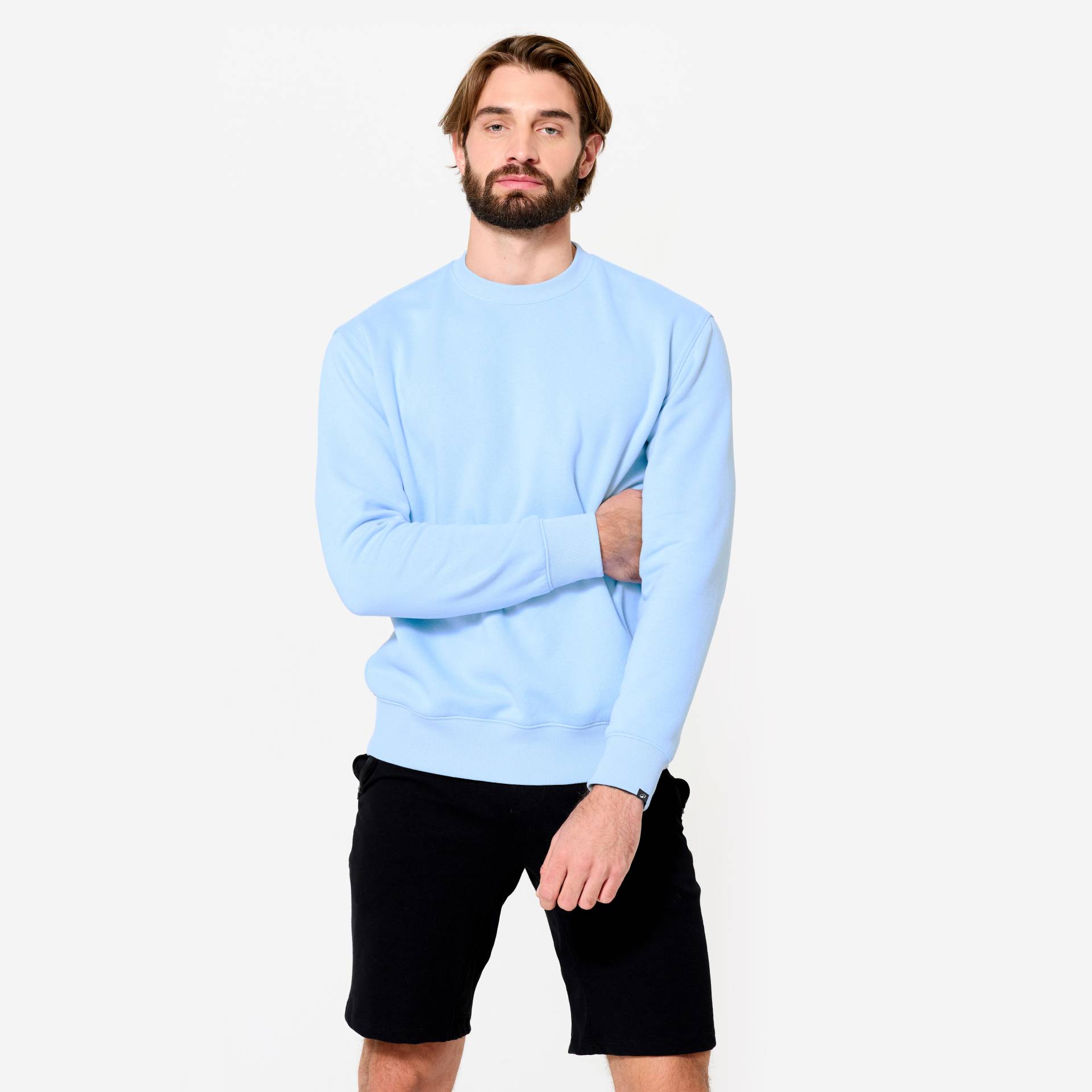 Sweatshirt Herren warm Baumwolle - blau von Domyos