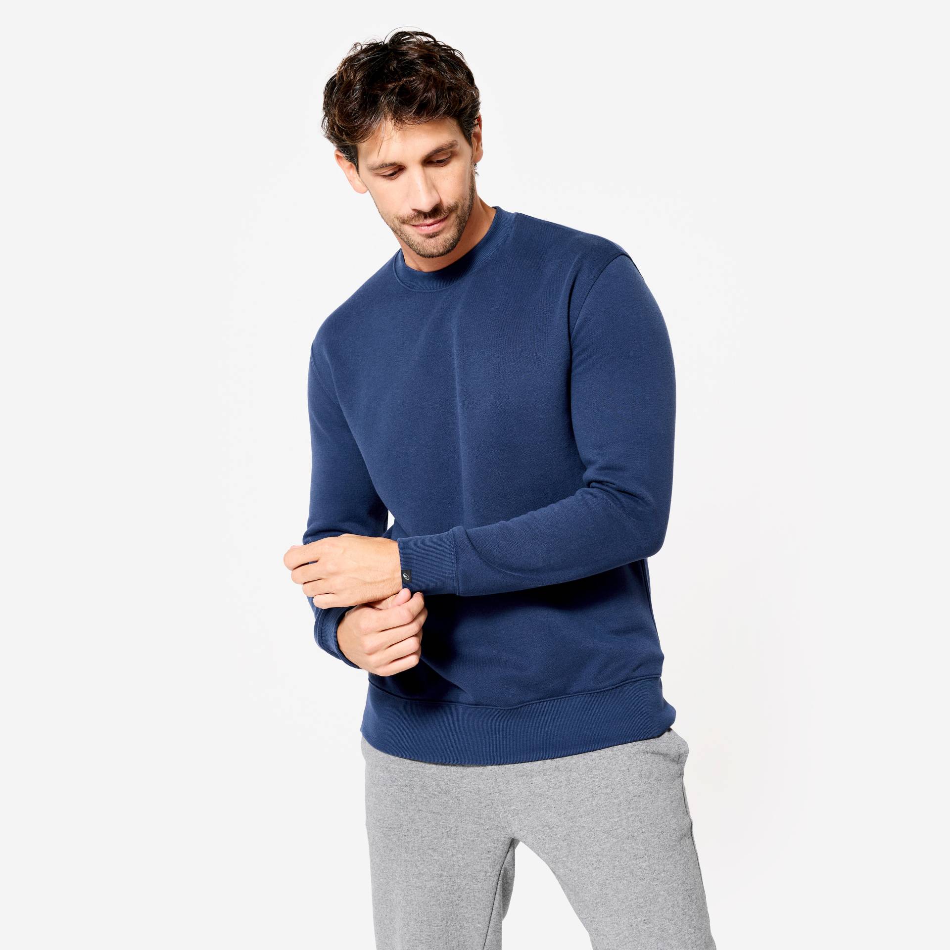 Sweatshirt Herren warm Baumwolle - dunkelblau von Domyos