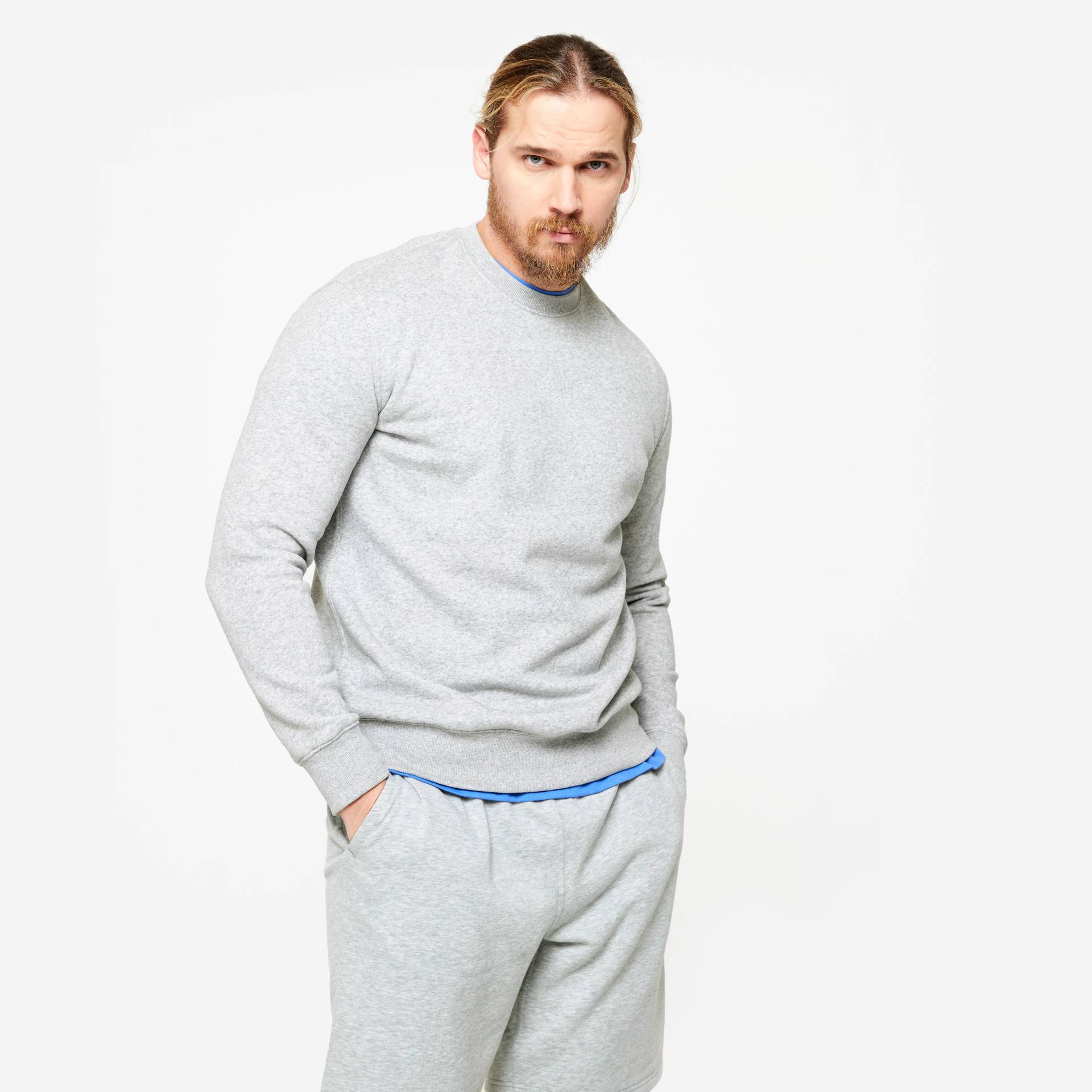 Sweatshirt Herren warm Baumwollgewebe - grau Sweatshirt Herren warm Baumwollgewebe - grau von Domyos