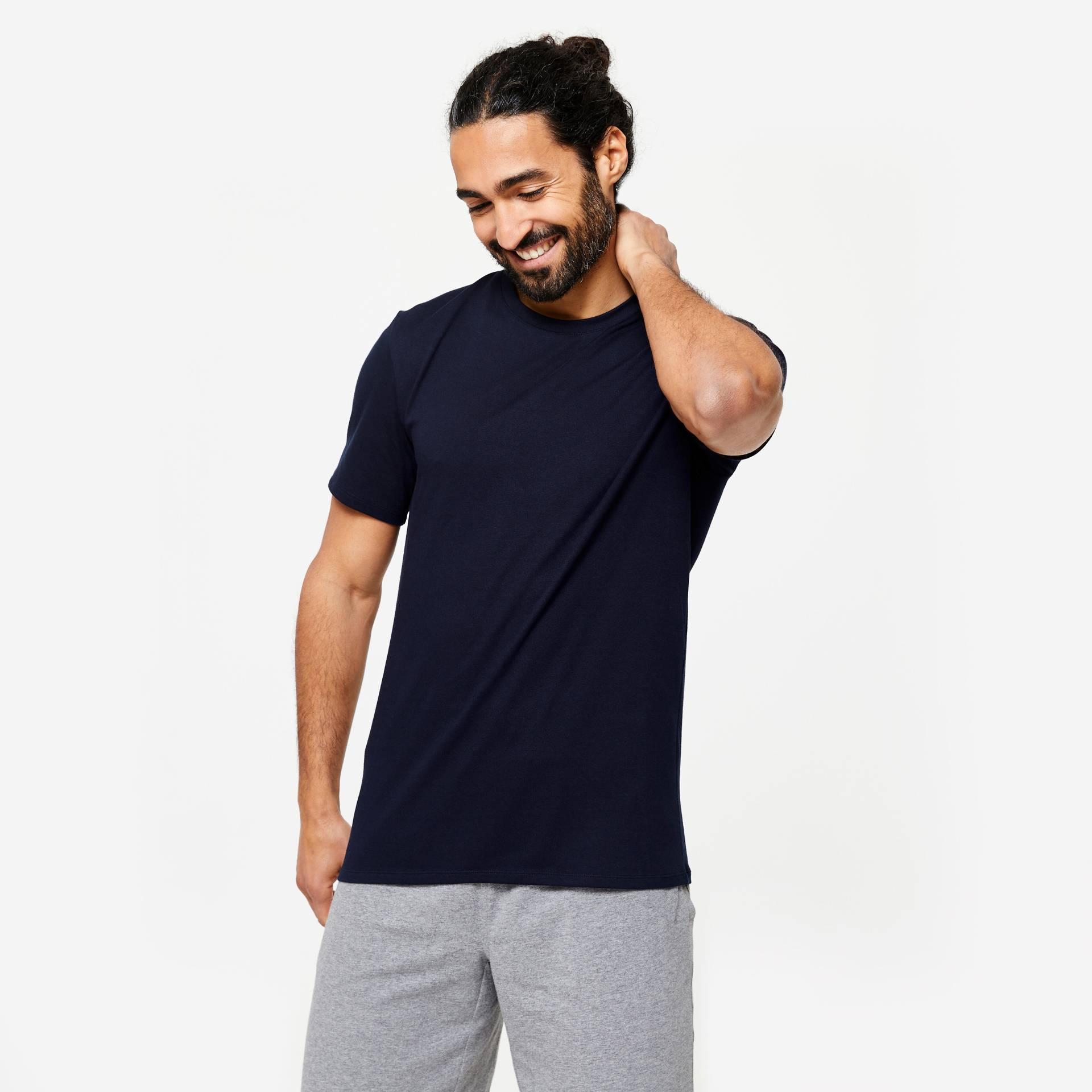 T-Shirt Herren Slim - 500 dunkelblau von Domyos
