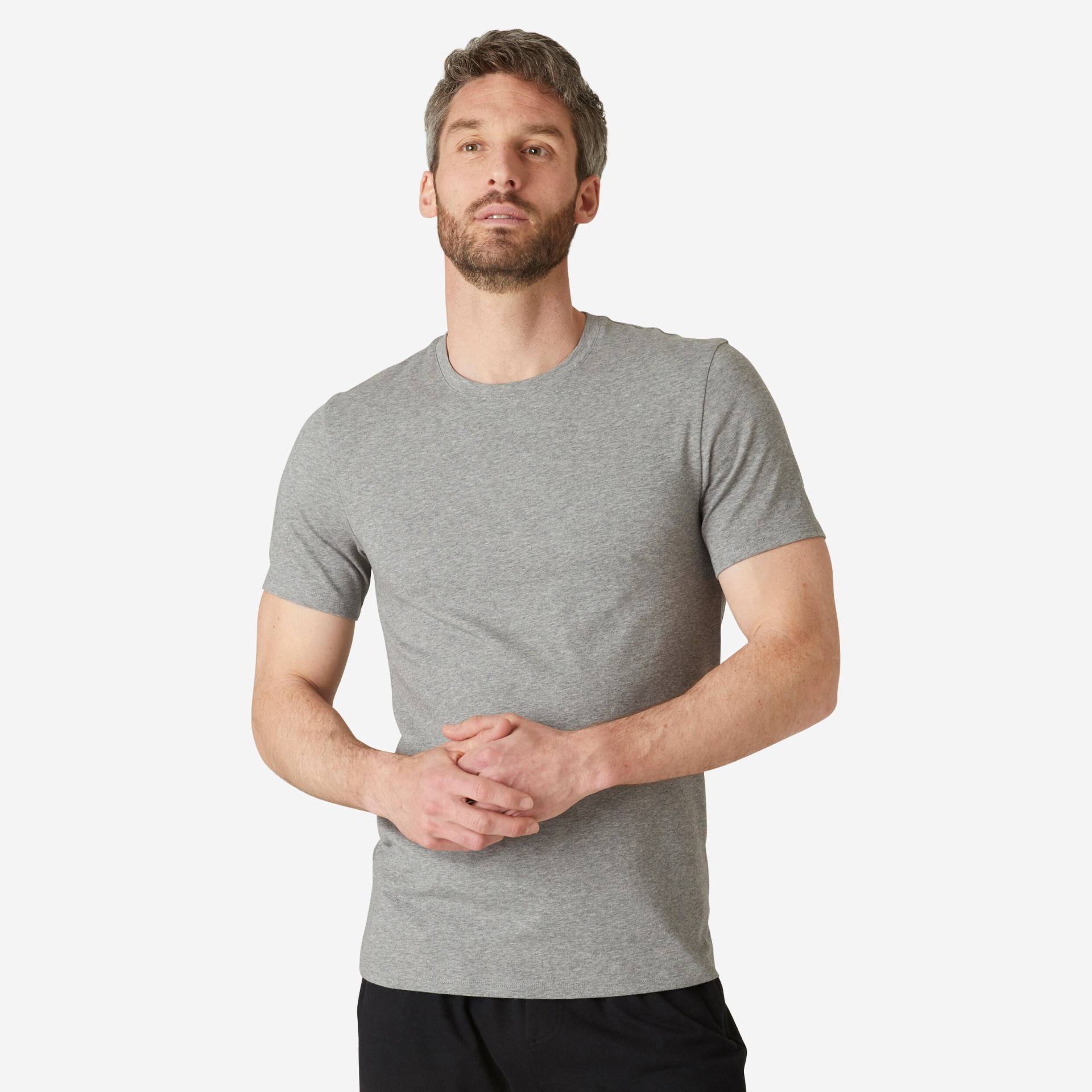 T-Shirt Herren Slim - 500 grau von Domyos