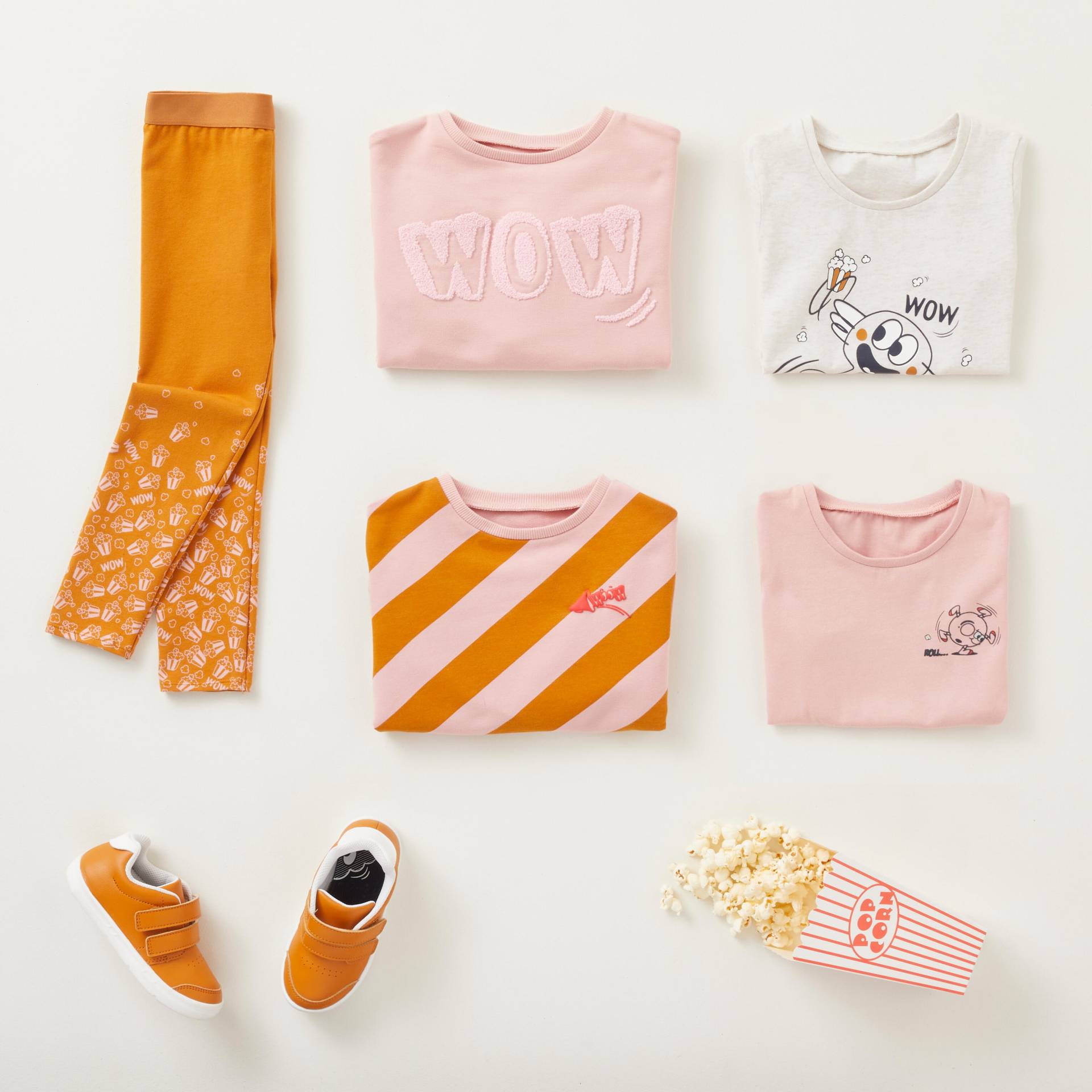 T-Shirt Baby/Kleinkind Baumwolle Basic - beige mit Motiven von Domyos