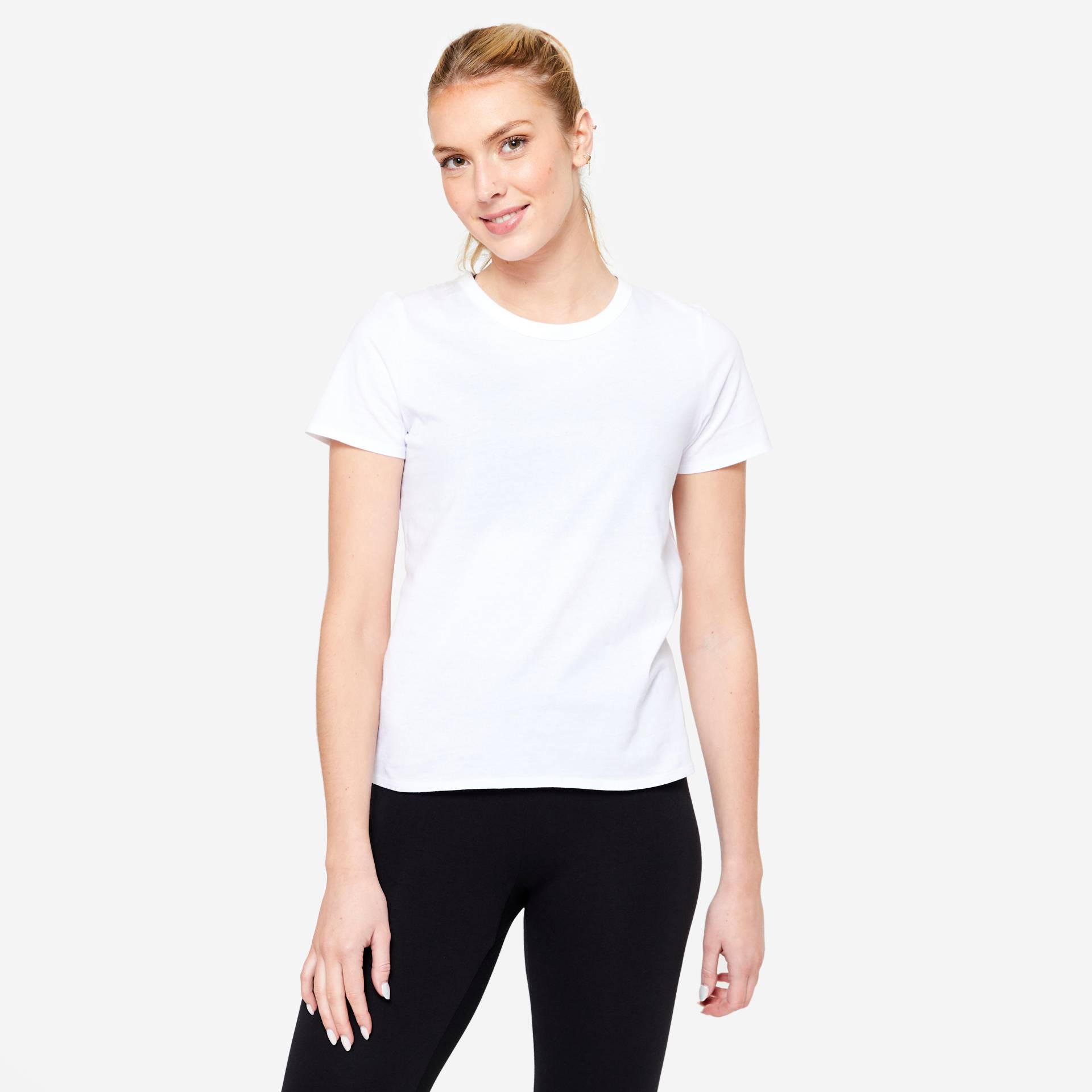 T-Shirt Damen - 100 weiss von Domyos