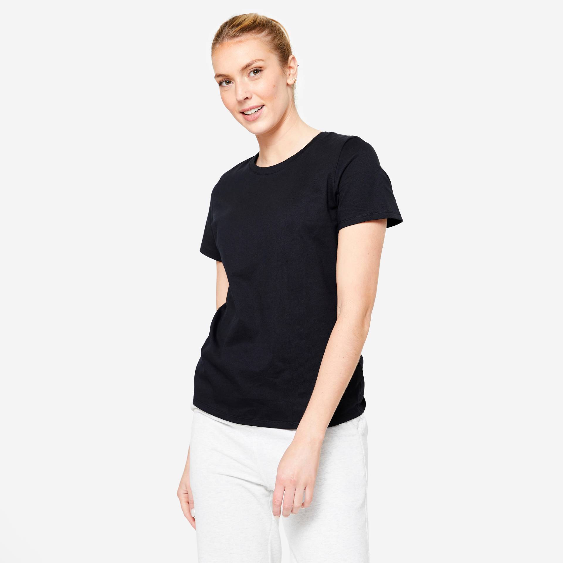 T-shirt Damen - 500 Essentials schwarz von Domyos