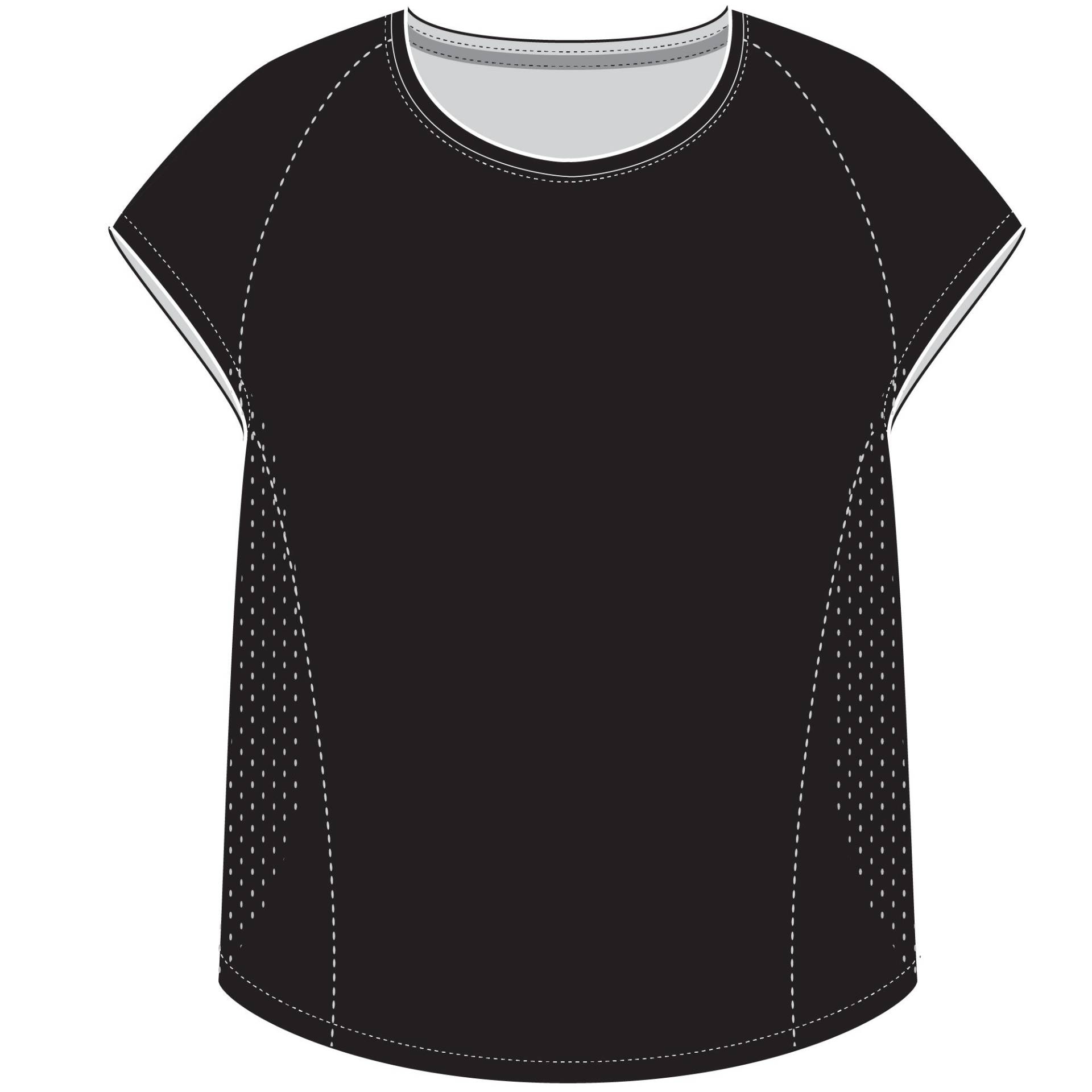 T-Shirt Damen Cardio Lasercut - 500 schwarz von Domyos