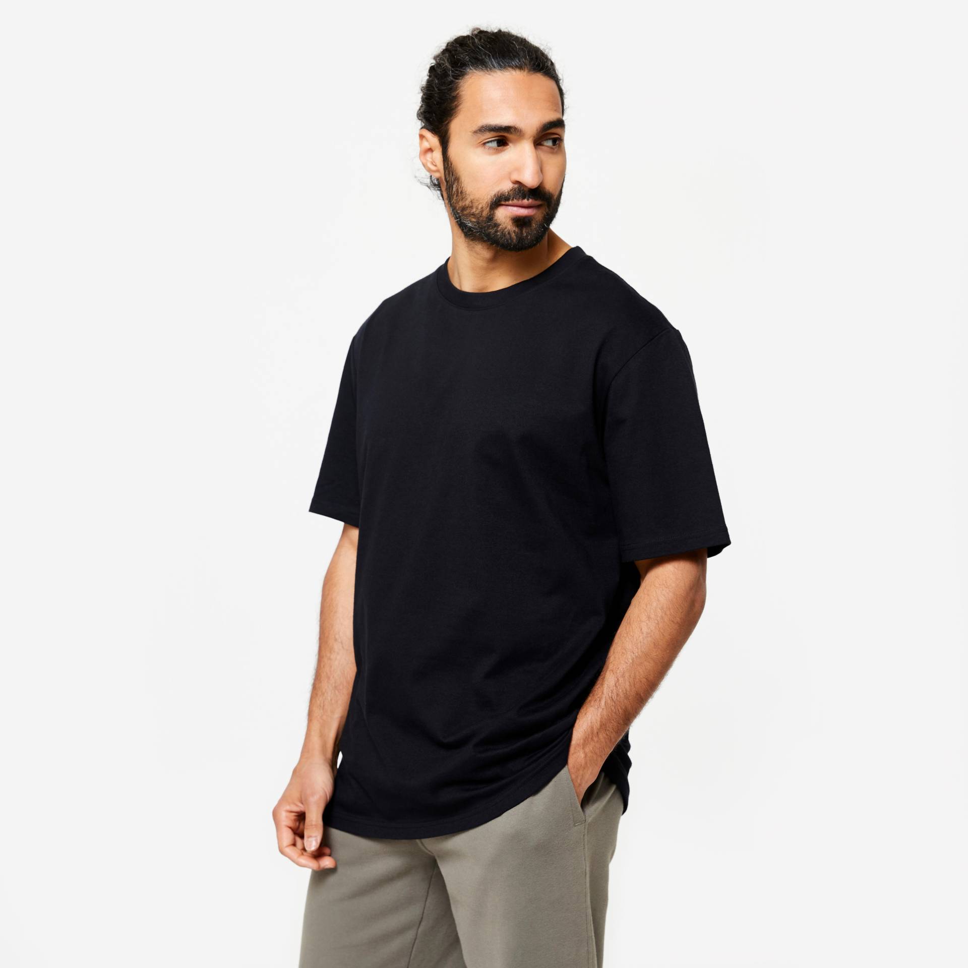 T-Shirt Herren - 500 Essentials schwarz von Domyos