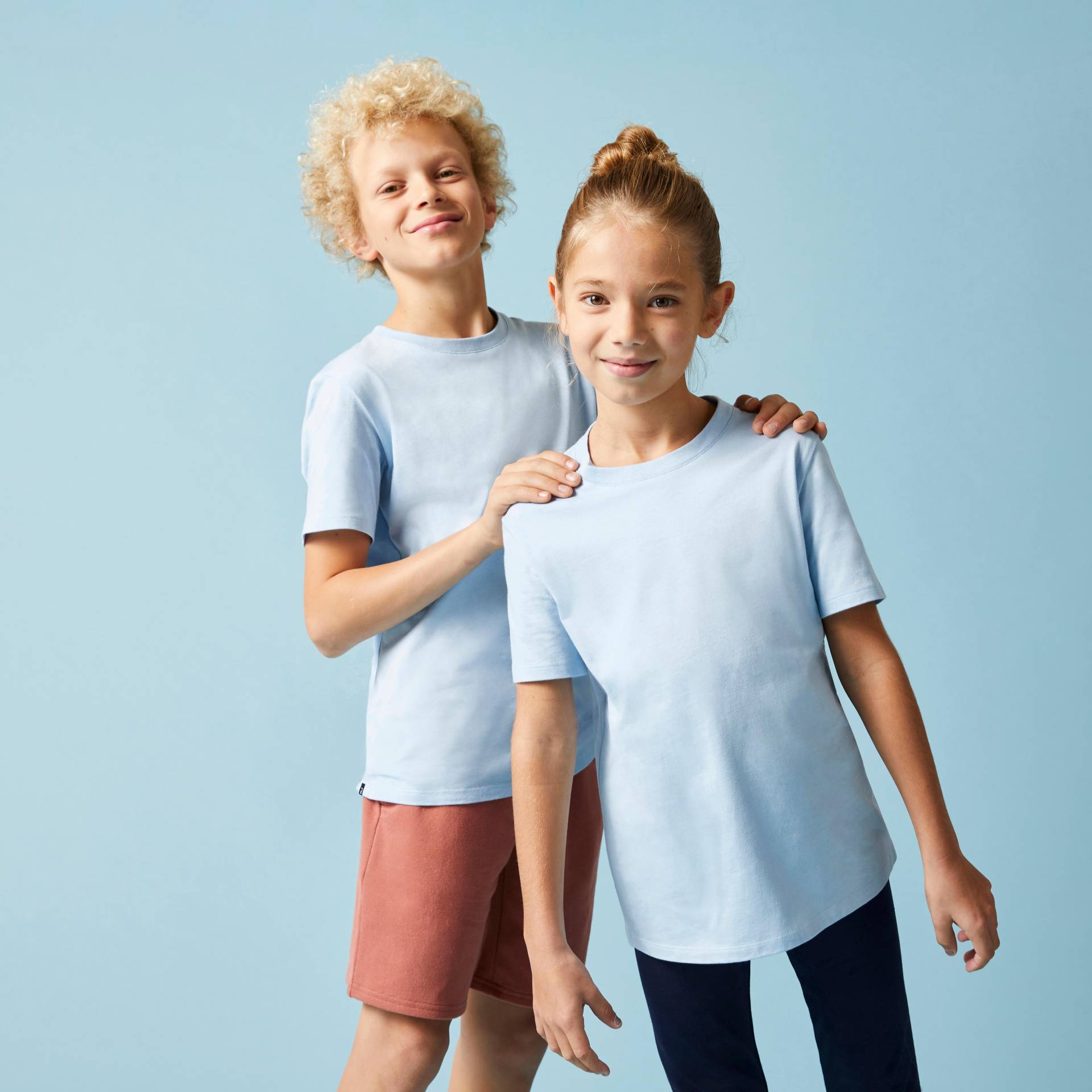 T-Shirt Baumwolle Kinder - hellblau von Domyos