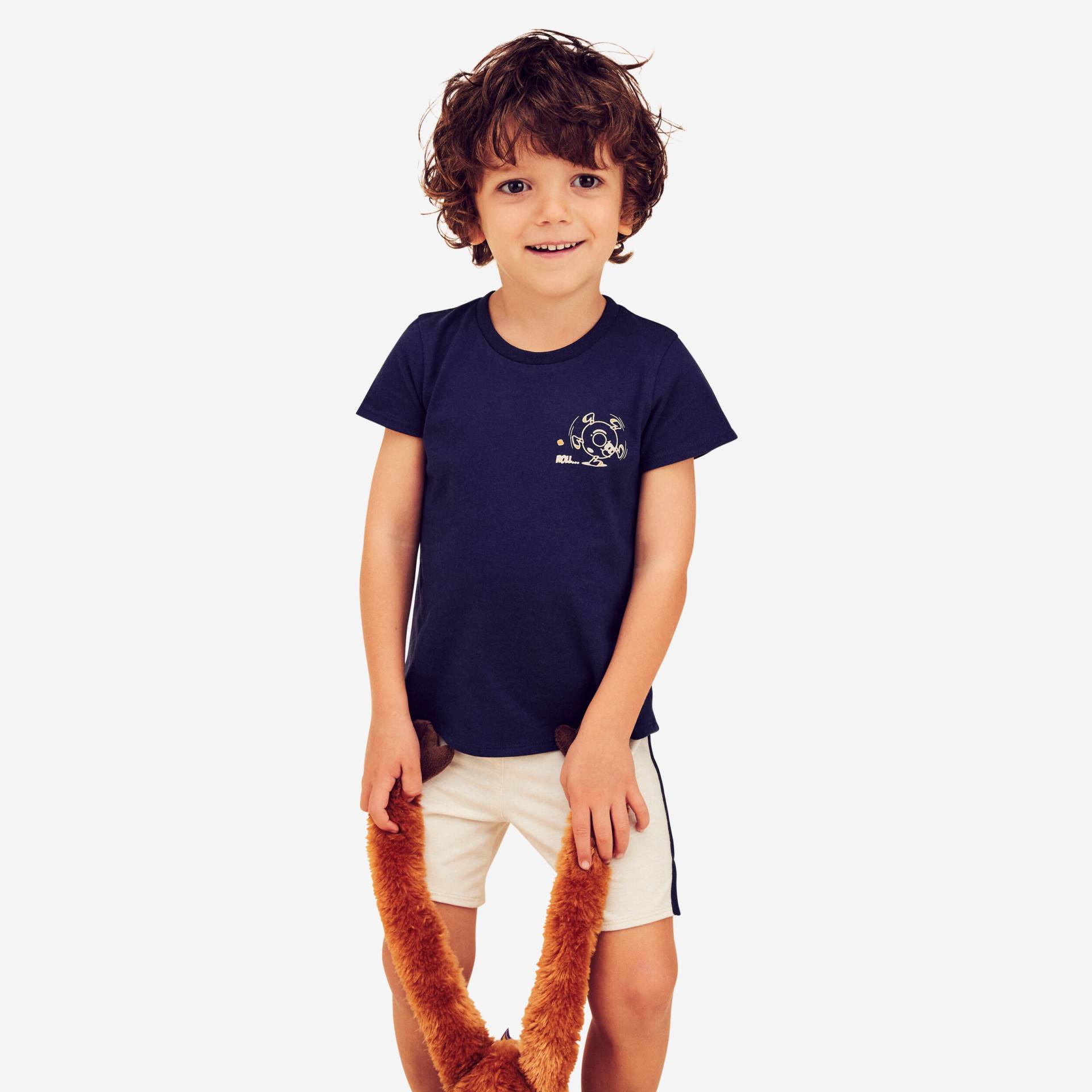 T-Shirt Baby/Kleinkind Basic Baumwolle - dunkelblau von Domyos