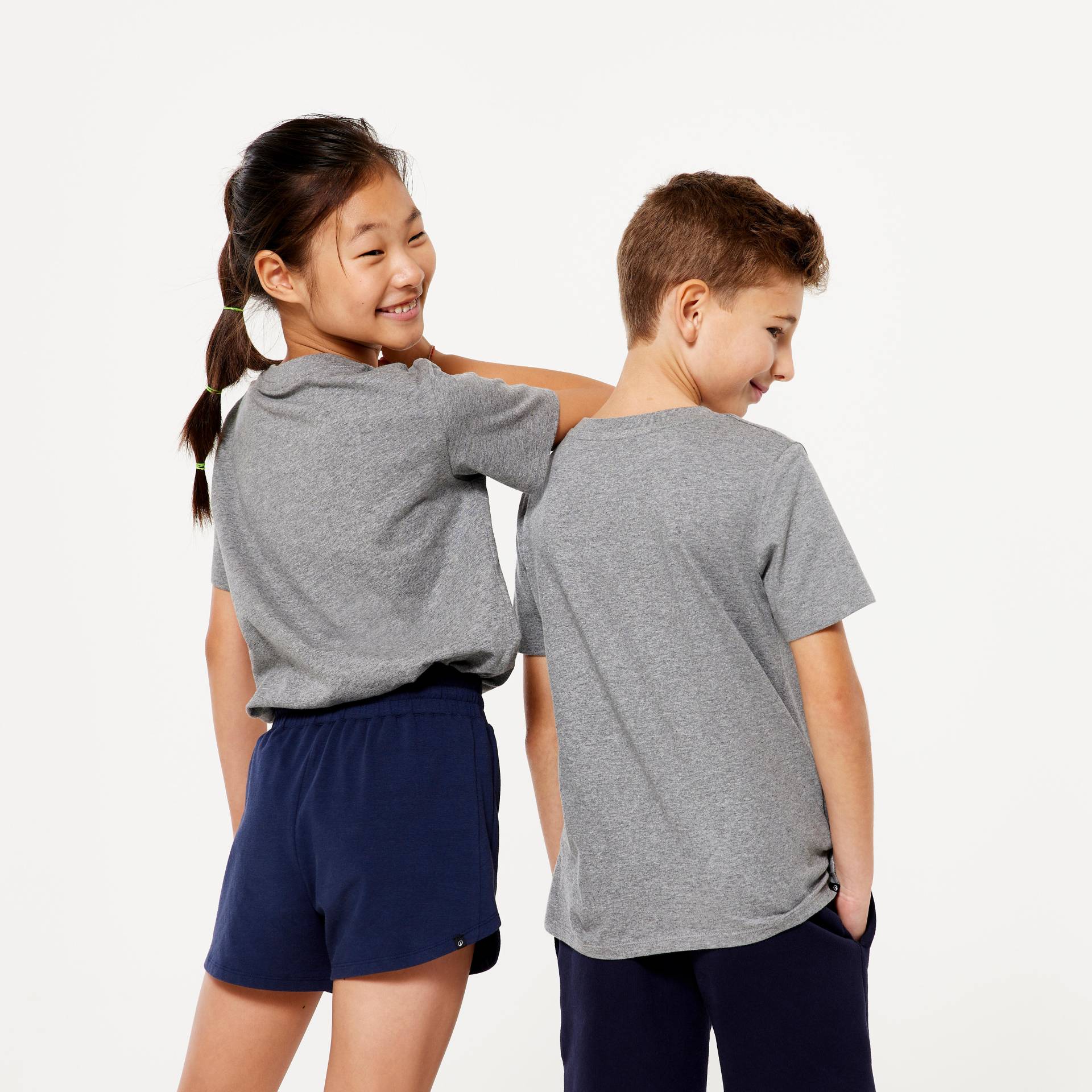 T-Shirt Kinder Baumwolle - grau von Domyos