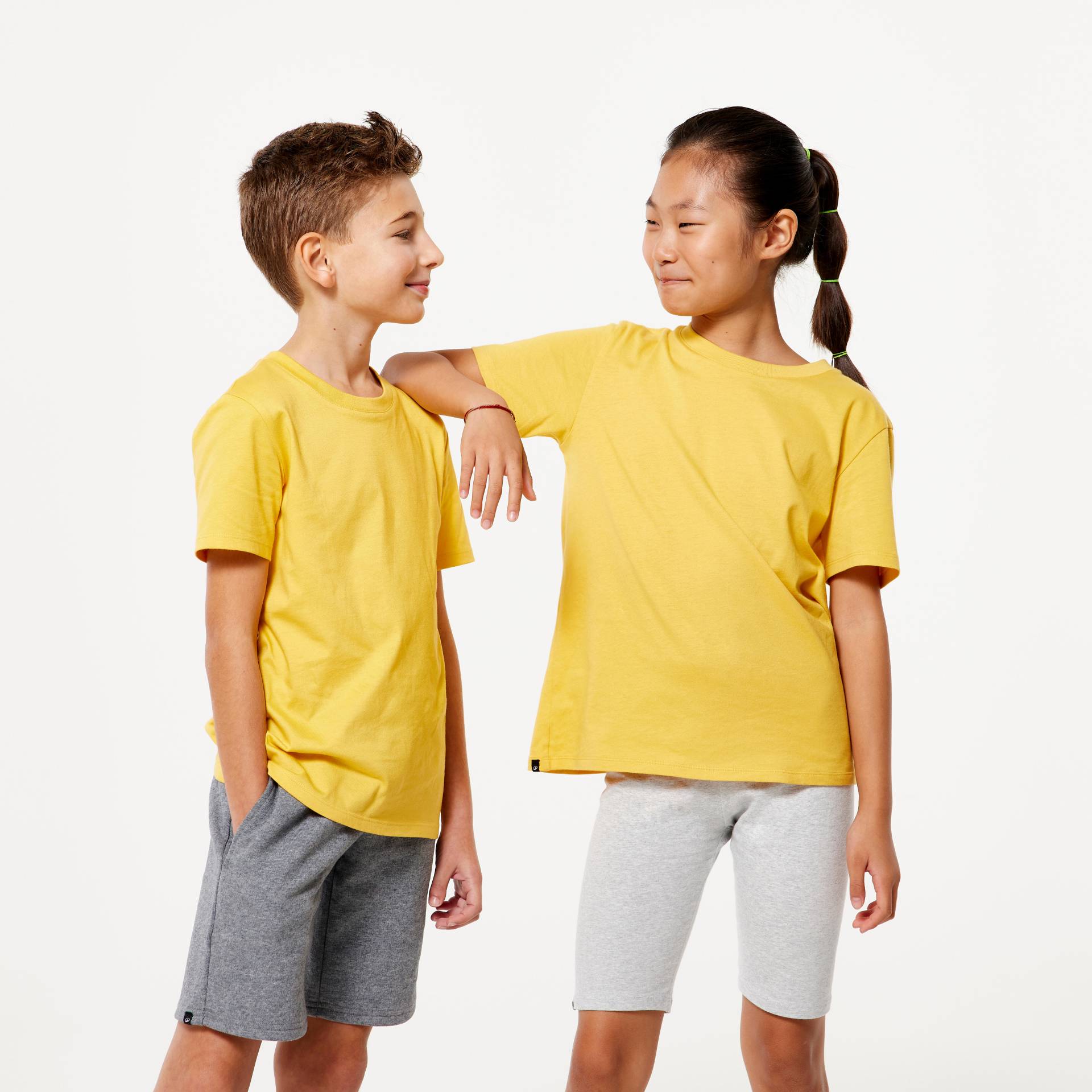 T-Shirt Kinder Baumwolle - senffarben von Domyos