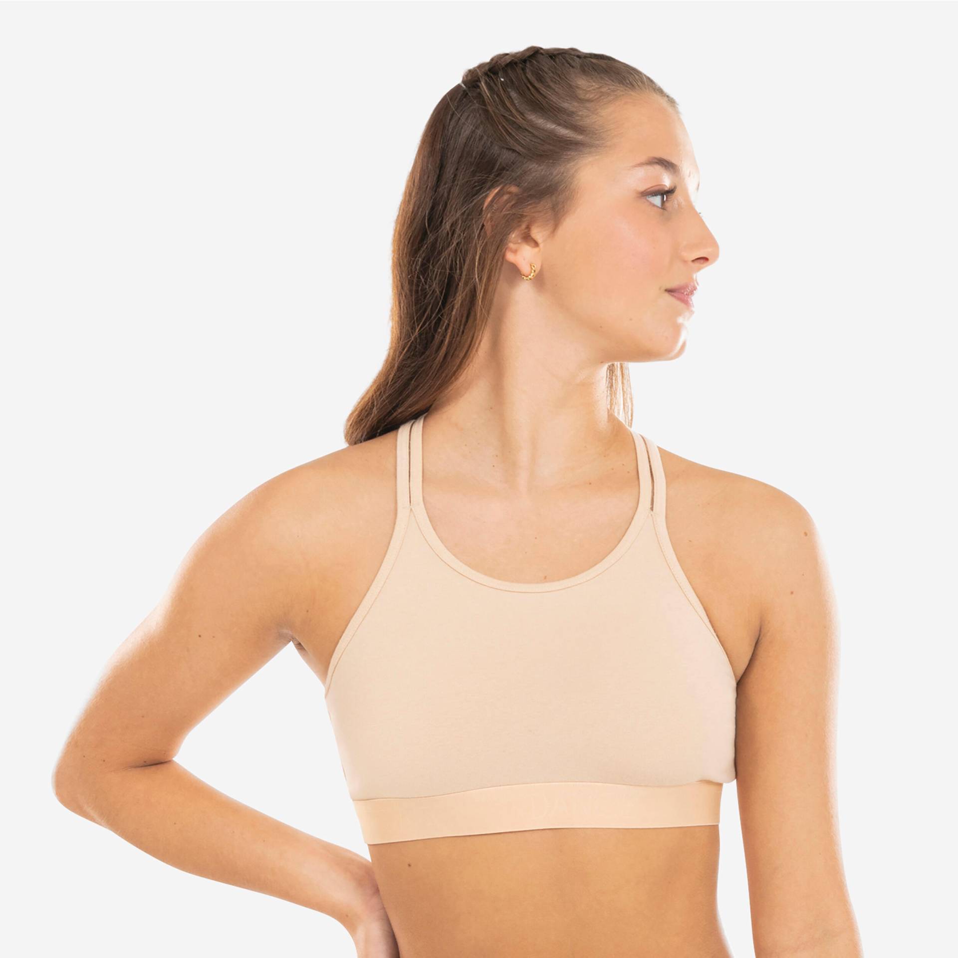 Tanzbustier Mädchen schmale Träger Modern Jazz Dance - beige Tanzbustier Mädchen schmale Träger Modern Jazz Dance - beige von Domyos