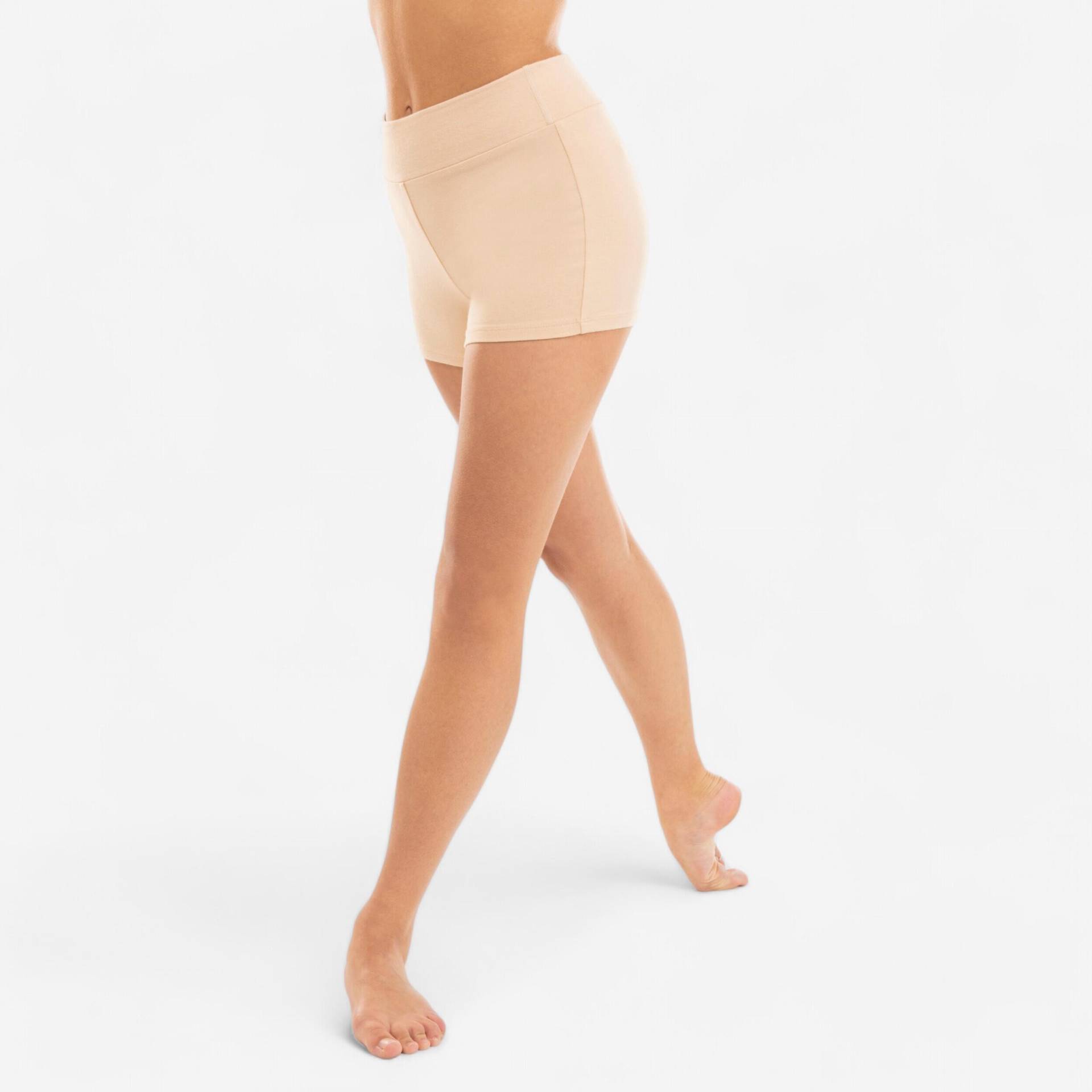 Tanzshorts Mädchen hohe Taille Modern Jazz - beige Tanzshorts Mädchen hohe Taille Modern Jazz - beige von Domyos