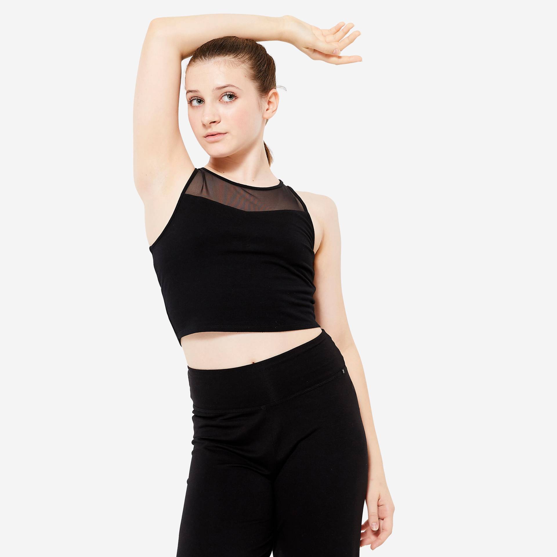 Tanztop Kinder Crop Top integriertes Bustier Modern Jazz - schwarz Tanztop Kinder Crop Top integriertes Bustier Modern Jazz - schwarz von Domyos