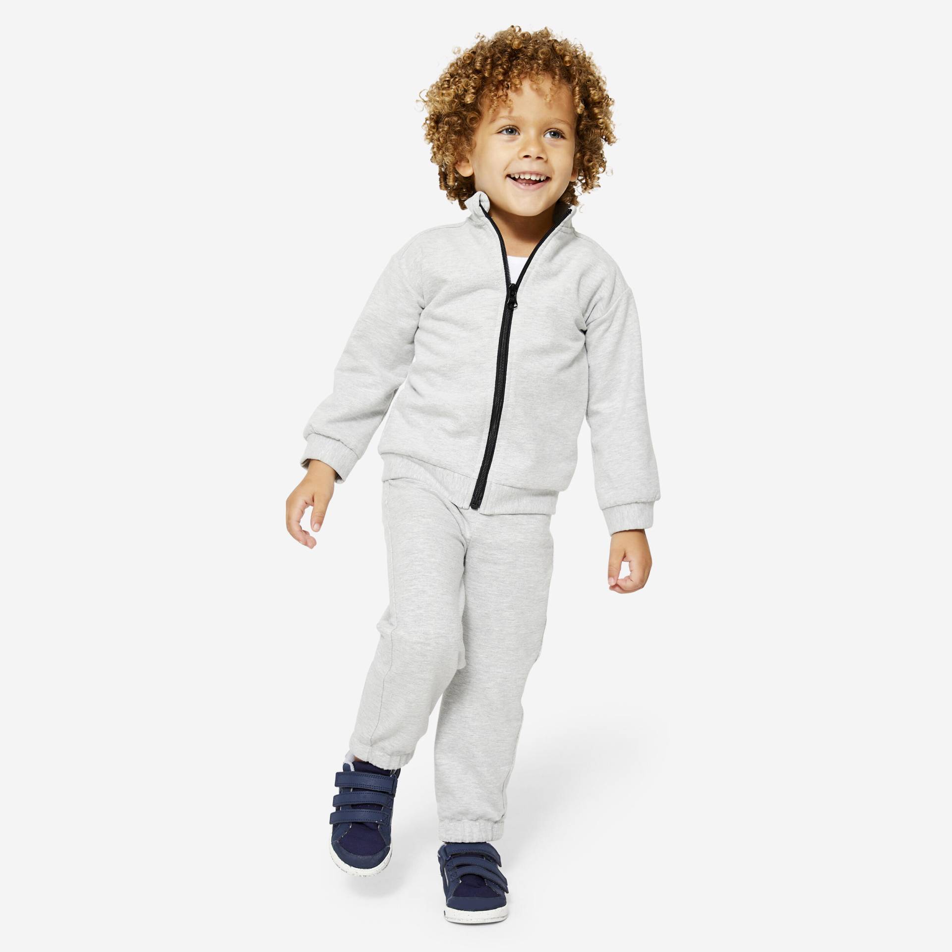 Trainingsanzug Babys/Kleinkinder warm Regular - grau von Domyos