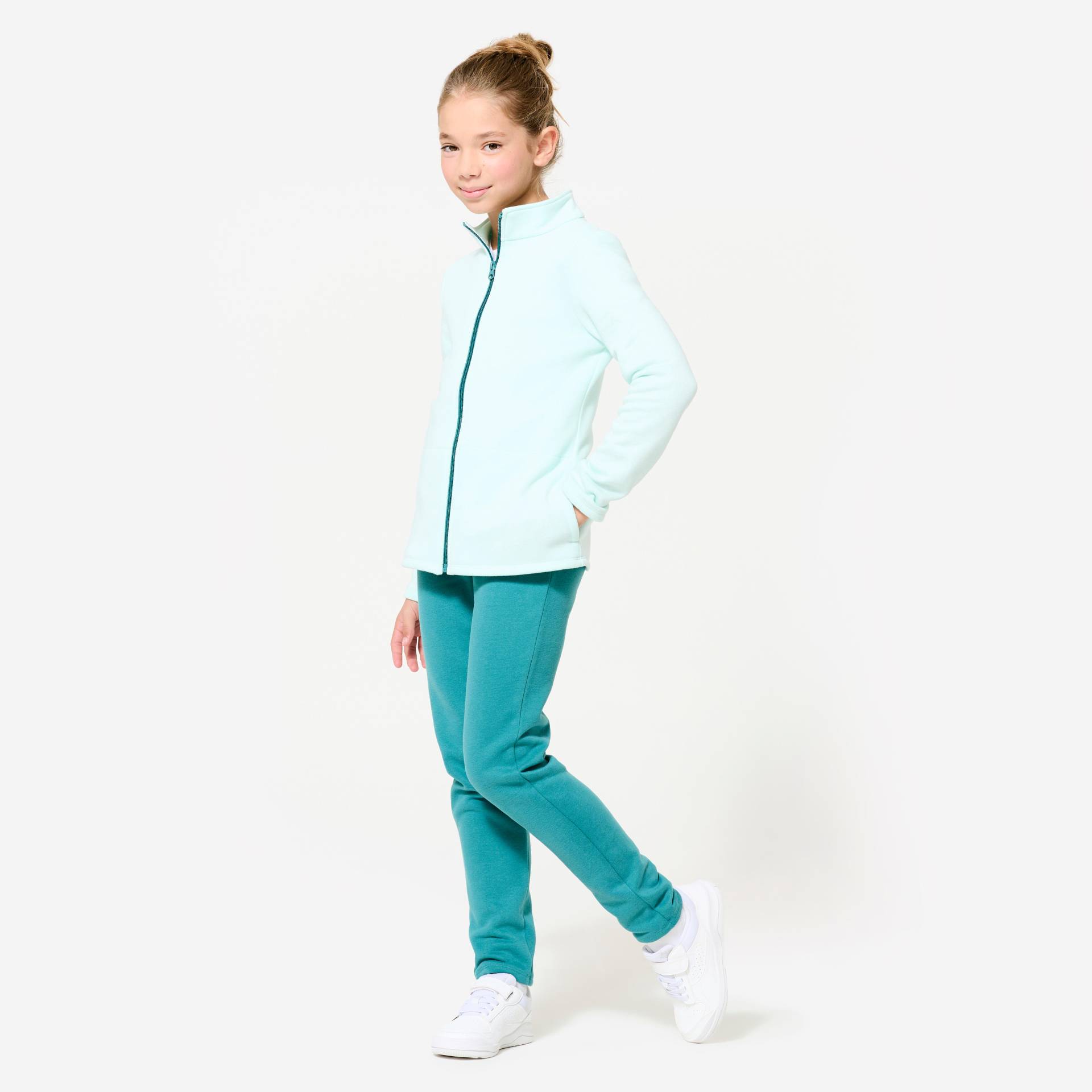 Trainingsanzug Kinder warm - Warmy Zip grün Trainingsanzug Kinder warm - Warmy Zip grün von Domyos