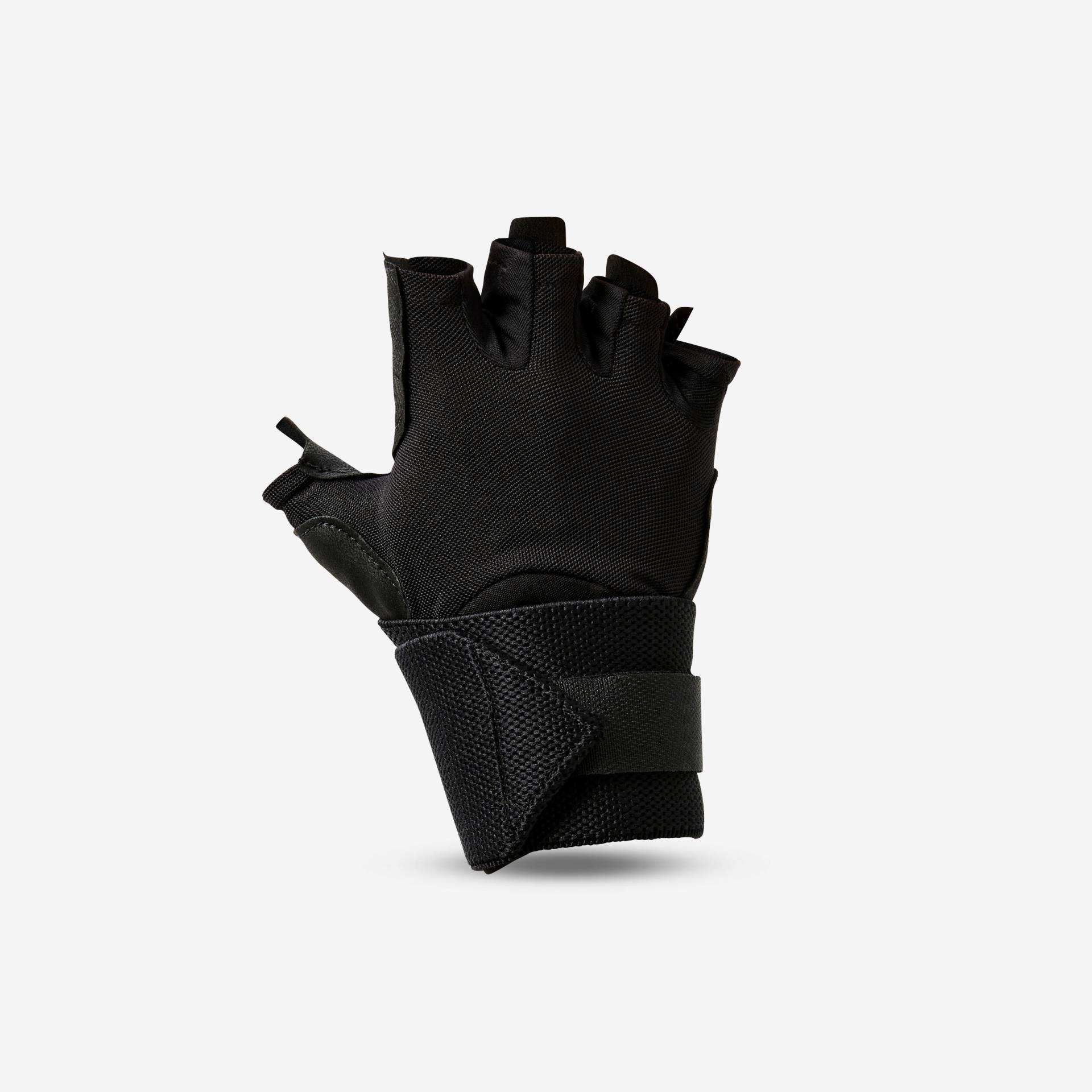 Trainingshandschuhe Handgelenksbandage - 900 schwarz von Domyos