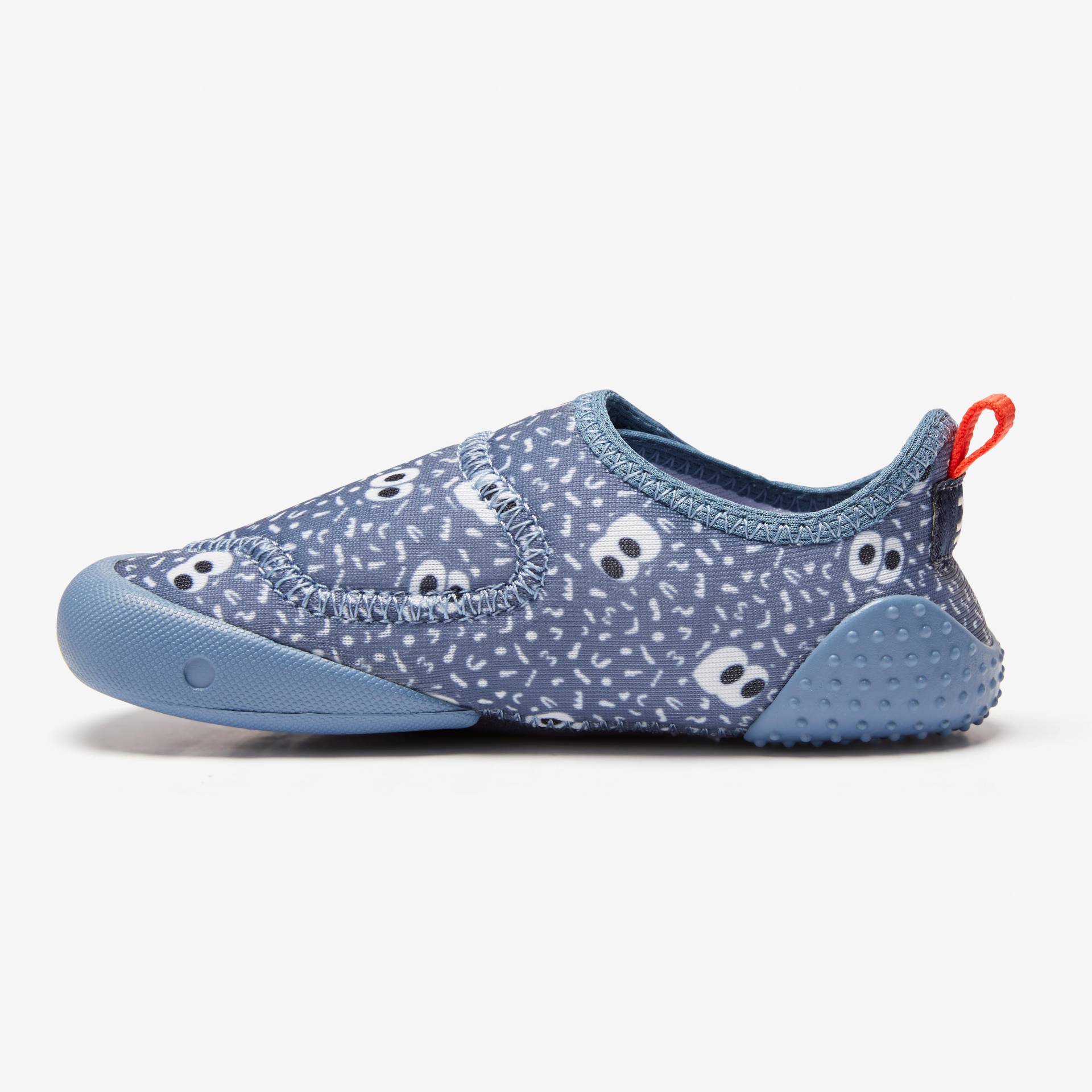 Turnschuhe Babylight atmungsaktiv Babyturnen - blau mit Muster von Decathlon