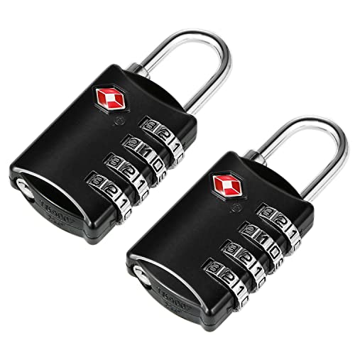 2 Schwarze TSA Reiseschlösser Gepäckschlösser mit 4-stelligen Zahlencode 2 Schwarze TSA Reiseschlösser Gepäckschlösser mit 4-stelligen Zahlencode von DonDon