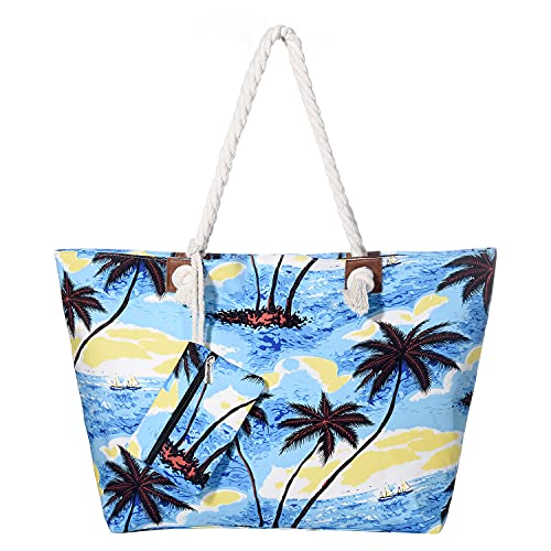 DonDon Badetasche XXL Familie Strandtasche Damen mit Reißverschluss Beach bag groß - 90er Retro Schick von DonDon