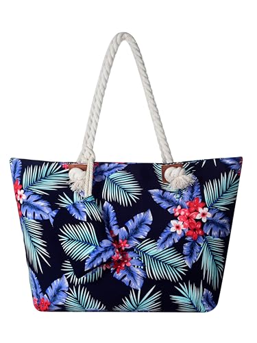 DonDon Strandtasche XXL Familie Badetasche Damen mit Reißverschluss Beach bag groß - Hawaii Flower DonDon Strandtasche XXL Familie Badetasche Damen mit Reißverschluss Beach bag groß - Hawaii Flower von DonDon