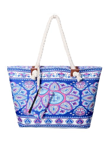 DonDon Badetasche XXL Familie Strandtasche Damen mit Reißverschluss Beach bag groß - Mandala DonDon Badetasche XXL Familie Strandtasche Damen mit Reißverschluss Beach bag groß - Mandala von DonDon