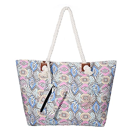 DonDon Badetasche XXL Familie Strandtasche Damen mit Reißverschluss Beach bag groß - Modern Life DonDon Badetasche XXL Familie Strandtasche Damen mit Reißverschluss Beach bag groß - Modern Life von DonDon