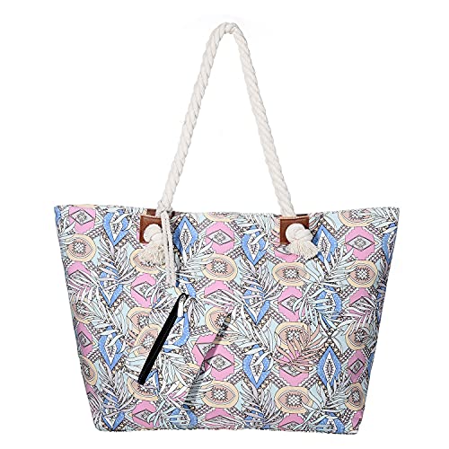 DonDon Badetasche XXL Familie Strandtasche Damen mit Reißverschluss Beach bag groß - Modern Life von DonDon