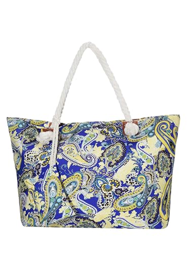 DonDon Strandtasche XXL Familie Badetasche Damen mit Reißverschluss Beach bag groß - Paisley-Muster bunt DonDon Strandtasche XXL Familie Badetasche Damen mit Reißverschluss Beach bag groß - Paisley-Muster bunt von DonDon
