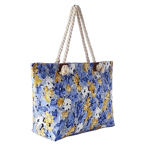 DonDon Strandtasche XXL Familie Badetasche Damen Beach bag groß mit Reißverschluss - Aquarell von DonDon