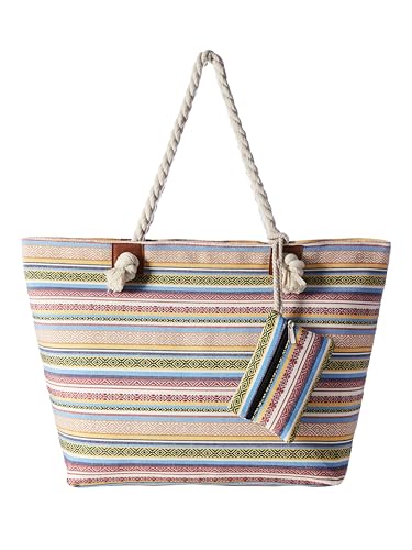 DonDon Strandtasche XXL Familie Badetasche Damen Beach bag groß mit Reißverschluss - Ethno DonDon Strandtasche XXL Familie Badetasche Damen Beach bag groß mit Reißverschluss - Ethno von DonDon
