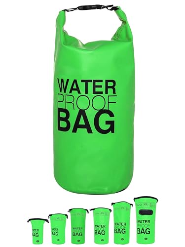 DonDon Dry Bag wasserdichte Tasche 2l, 5l, 10l, 15l, 20l, 30l Pack-Sack Beutel mit Schultergurt - grün 20 Liter von DonDon