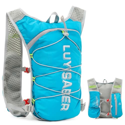 Donaky Trinkrucksack Laufweste Trailrunning Rucksack Damen Herren, Ultraleicht Laufrucksack Reflektierend Lauf Weste Fahrradrucksack für Sport Radfahren Klettern Wandern Trail Marathon, Blau Donaky Trinkrucksack Laufweste Trailrunning Rucksack Damen Herren, Ultraleicht Laufrucksack Reflektierend Lauf Weste Fahrradrucksack für Sport Radfahren Klettern Wandern Trail Marathon, Blau von Donaky