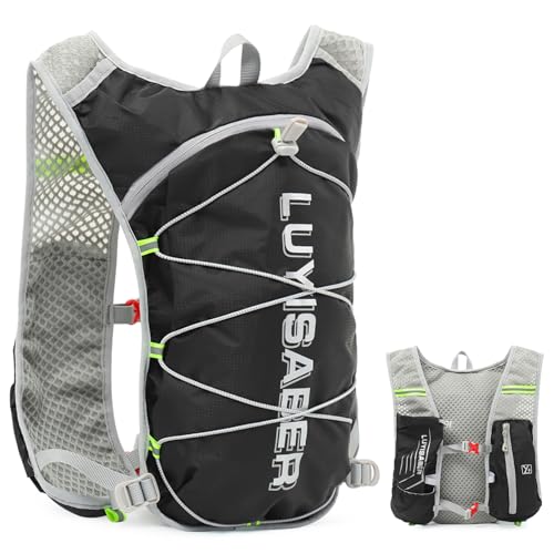 Donaky Trinkrucksack Laufweste Trailrunning Rucksack Damen Herren, Ultraleicht Laufrucksack Reflektierend Lauf Weste Fahrradrucksack für Sport Radfahren Klettern Wandern Trail Marathon, Schwarz Donaky Trinkrucksack Laufweste Trailrunning Rucksack Damen Herren, Ultraleicht Laufrucksack Reflektierend Lauf Weste Fahrradrucksack für Sport Radfahren Klettern Wandern Trail Marathon, Schwarz von Donaky