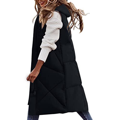 DondPO Damen-Westen, Damenmode Sale, Damen Weste Daunenweste Lang Herbstjacke Wintermantel Mantel Winter Steppmantel Leicht Winterjacke Damenweste Übergangsjacke von DondPO