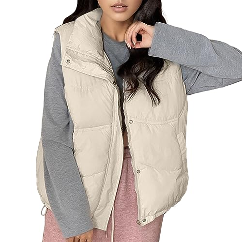 DondPO Damen-Westen, Sale Angebote, Steppmantel Damen Daunenmantel Winterjacke Lang Mantel Winter Steppweste Leicht Weste Herbst Mode Ärmellose Übergangsjacke von DondPO