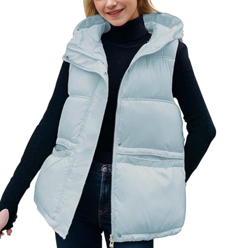 DondPO Daunenweste Damen Lang, Damenmode Sale, Steppmantel Damen Leicht Steppweste Lang Mantel Winter Winterjacke Westen Weste Herbst Daunenweste Lange Jacken Für Elegant von DondPO