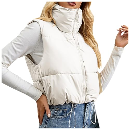 DondPO Daunenweste Damen Lang, Warehouse Deal, Daunenmantel Damen Steppweste Lang Weste Mantel Winter Elegant Daunenweste Damen-Westen Wintermantel Jacke Herbst Softshell von DondPO