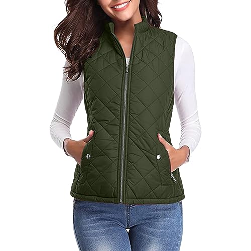 DondPO Lange Weste Damen, Blitzangebote, Damen Weste Steppmantel Herbstjacke Herbst Jacken Für Steppweste Leicht Lang Daunenweste Jacke Mantel Winter Übergangsjacke von DondPO