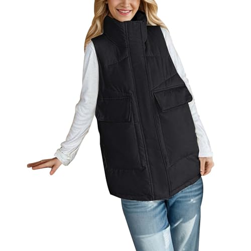 DondPO Lange Weste Damen, Retourenware, Daunenmantel Damen Damen-Westen Winterjacke Herbstjacke Weste Elegant Mantel Winter Steppweste Lang Herbst Mode Damenwesten von DondPO